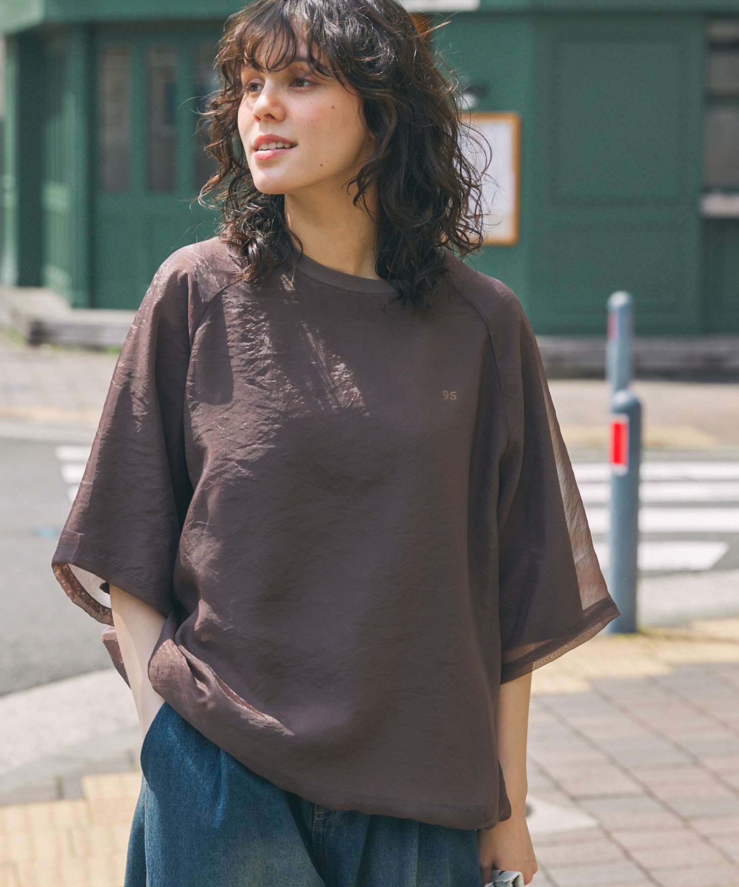 Tさま*オーダー品になります ナンバリング刺繍 ドローコード付き シアーレイヤードTシャツ
