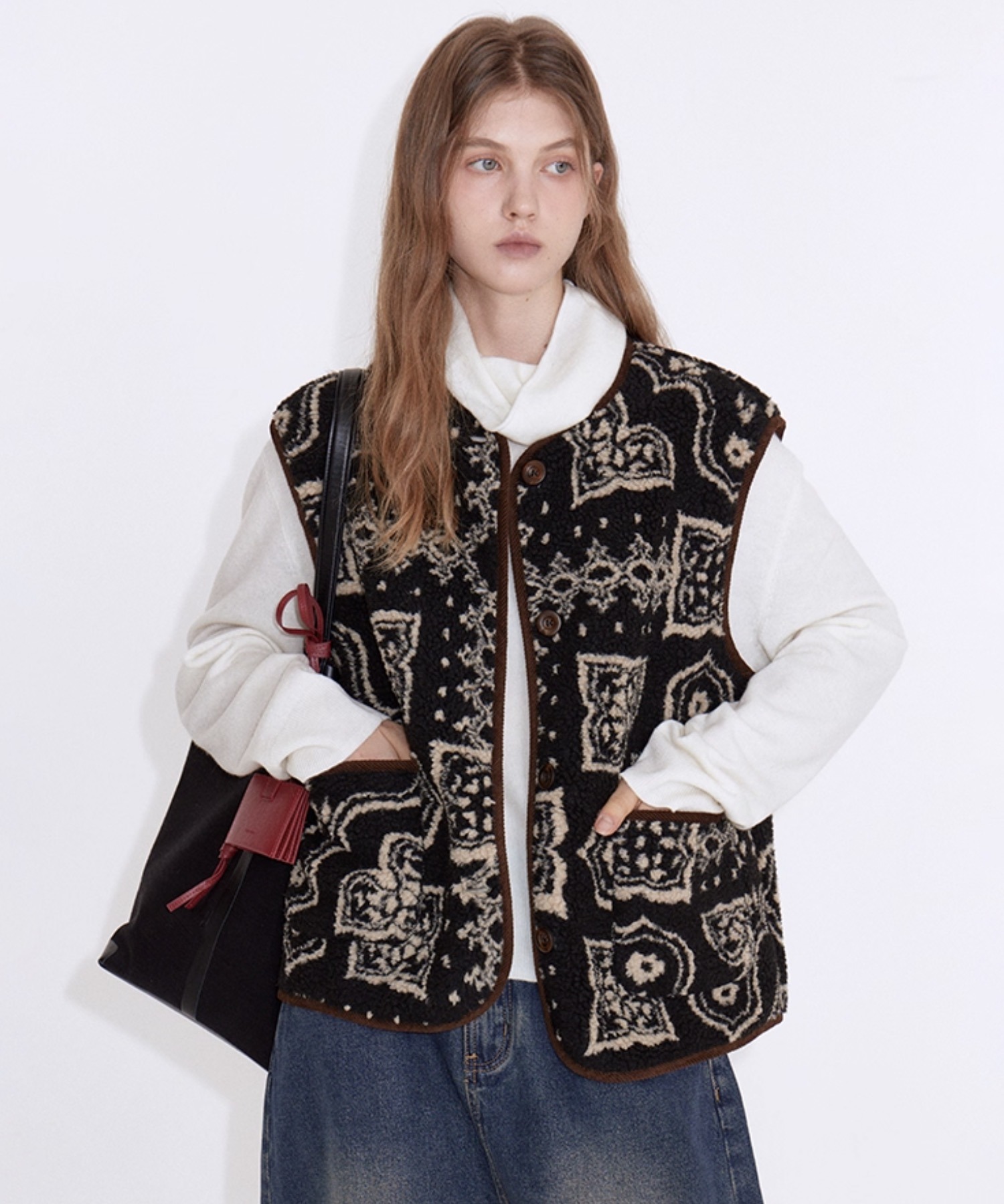 SLOBE IENA パイピングボアベスト パイピングボアベスト◇（ベスト