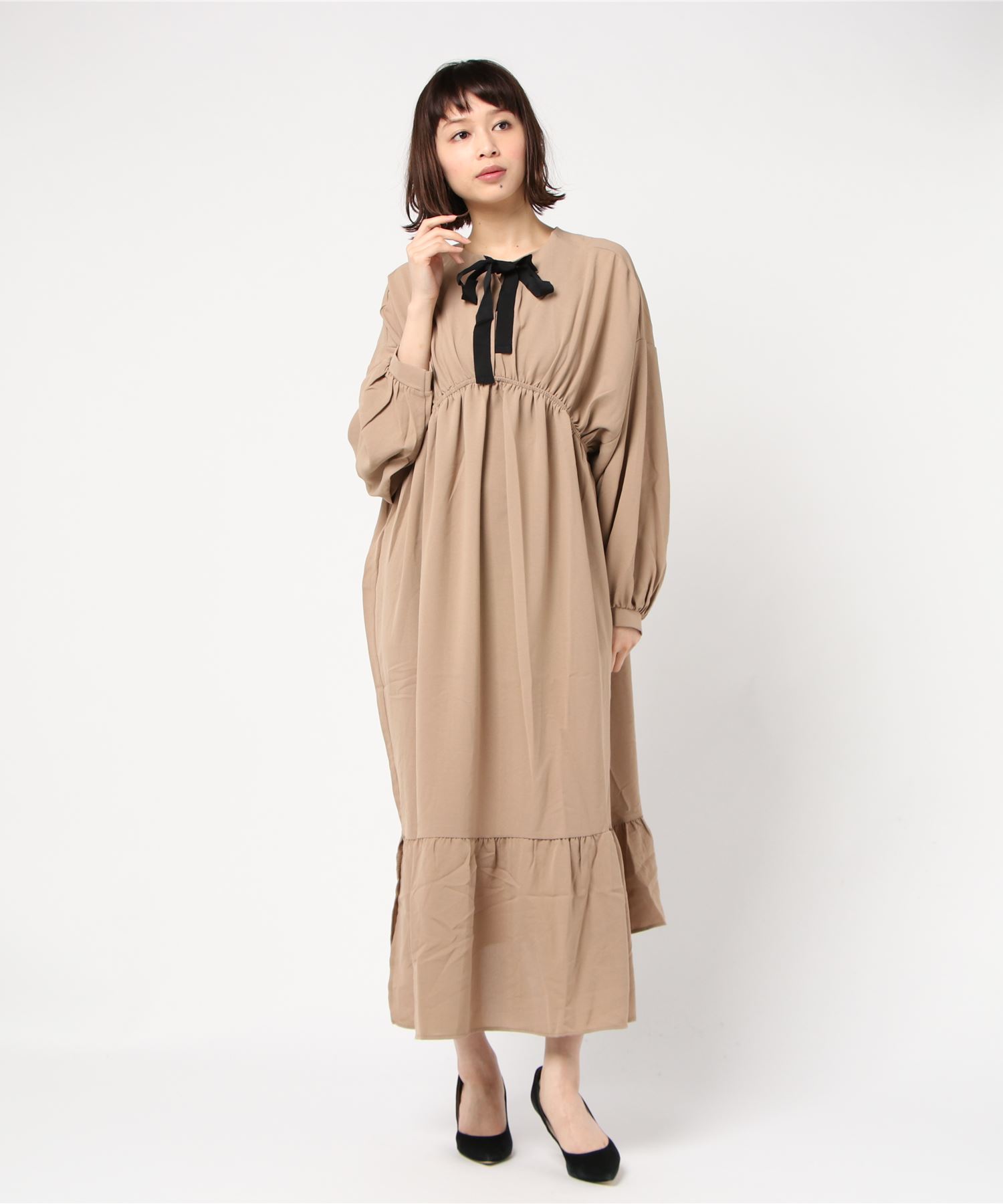 前後2wayマキシ丈ワンピース アウトレット 送料無料