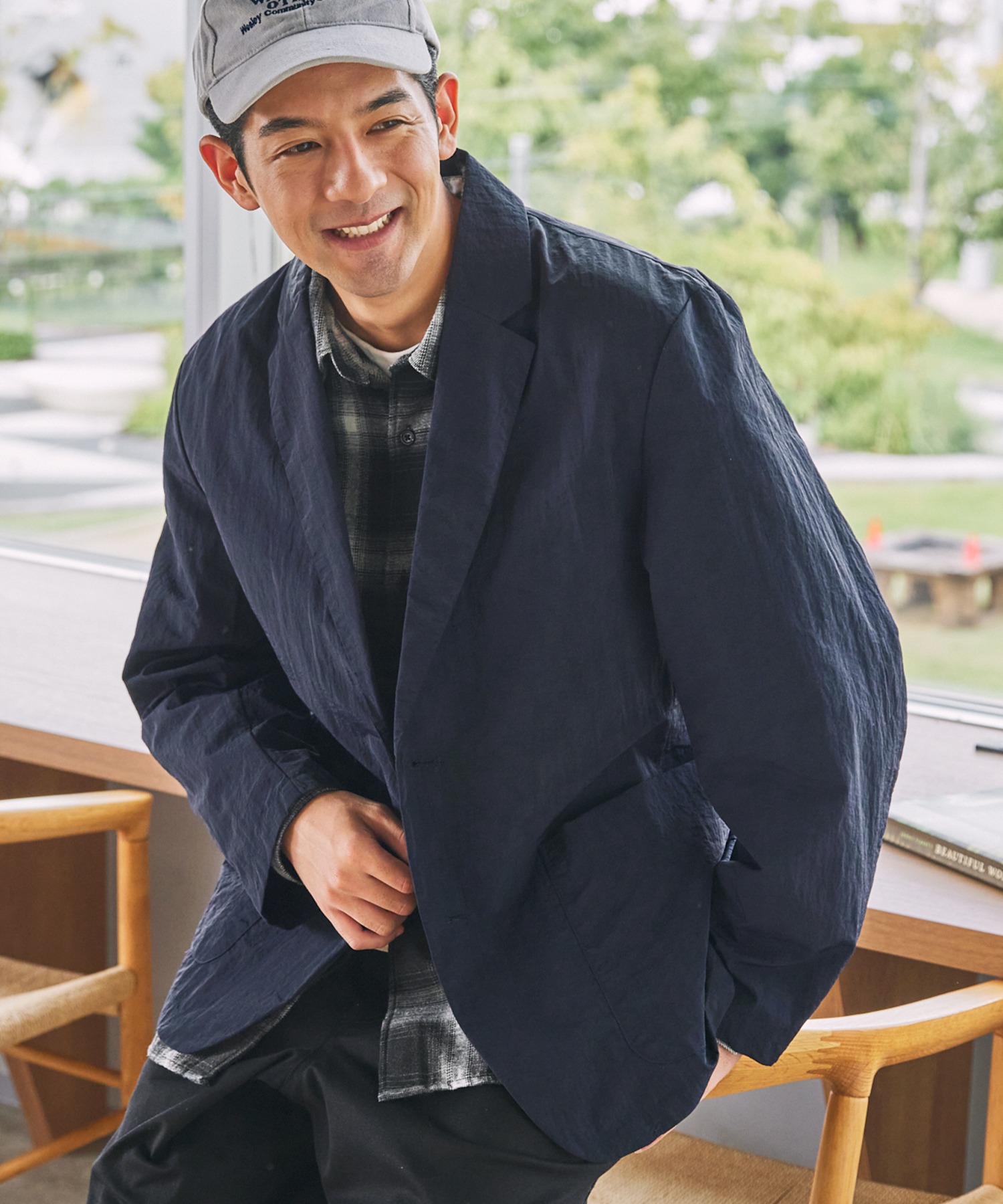 【CITEN】 ナイロンセットアップ　ネイビー CITEN】ナイロンセットアップ ネイビー ネイビー フルジップ ナイロン