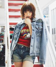 FERGADELIC METAL プリント USED加工デニムGジャン