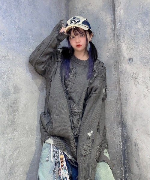XU】design damage knit 3 【公式通販】