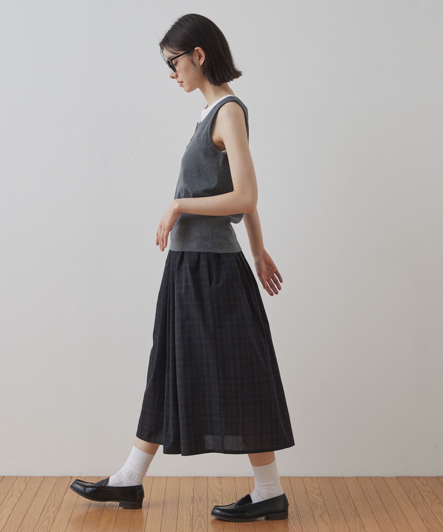Unblend】チェックフレア ロングスカート Unblend│MONO-MART