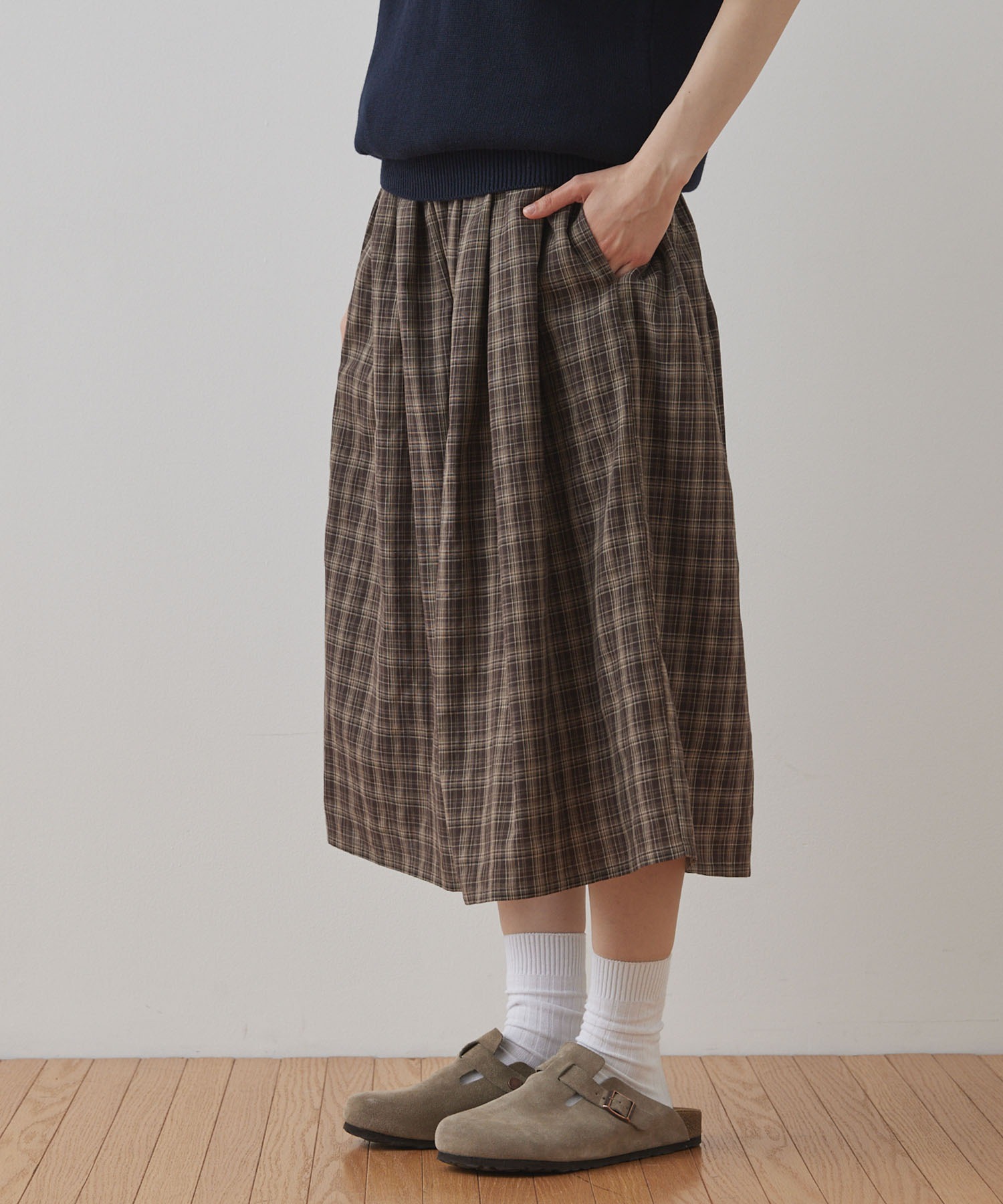 Unblend】チェックフレア ロングスカート Unblend│MONO-MART