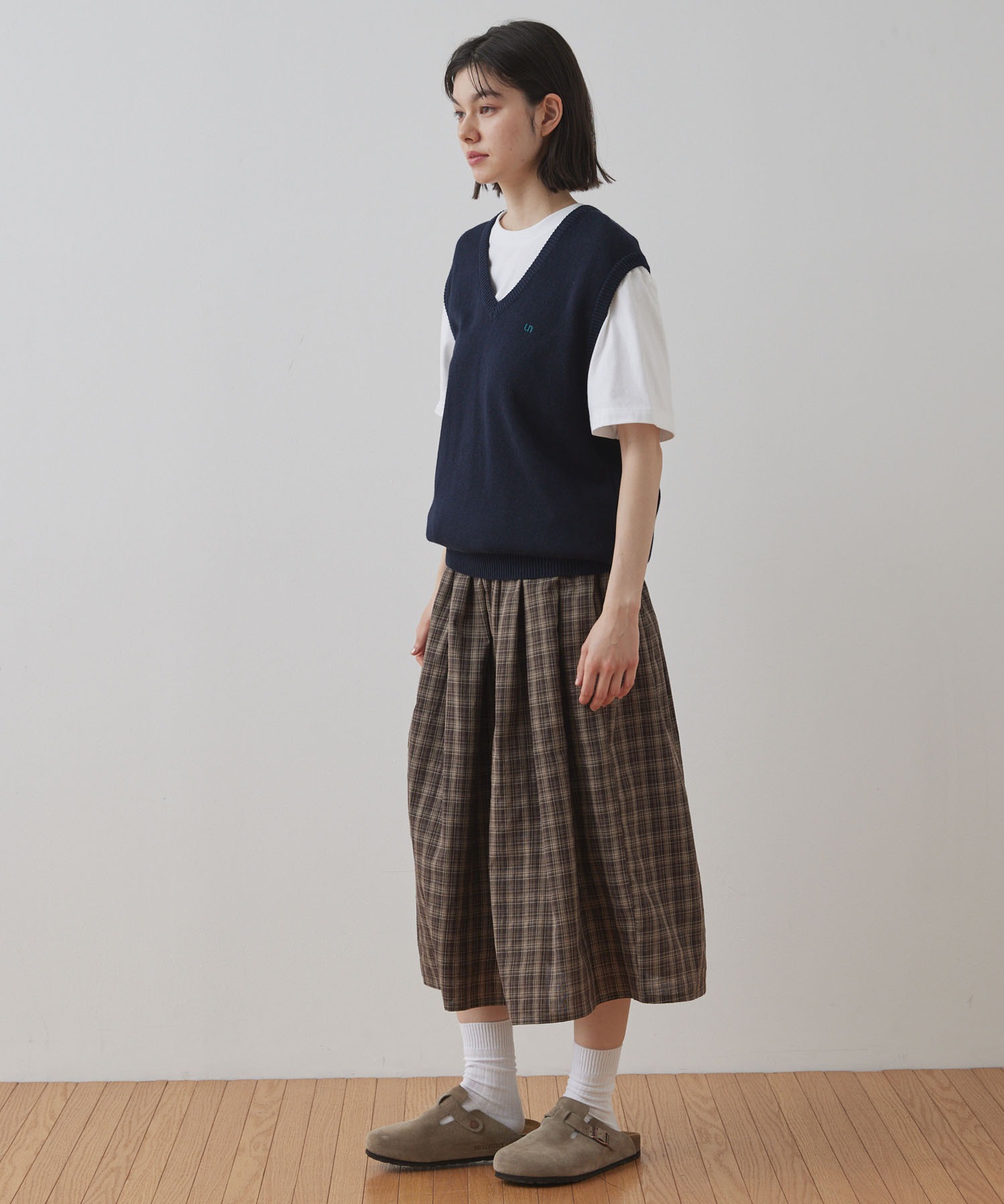 Unblend】チェックフレア ロングスカート Unblend│MONO-MART