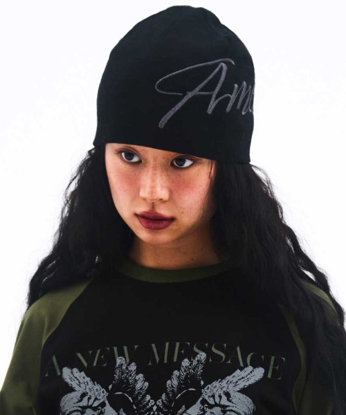 oMAロゴビーニー ブラック 韓国 ストリート oMA /Skull Logo Beanie (Black) | BINGOSTAR ・ ビン