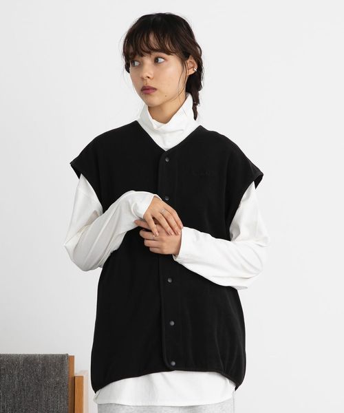 coen コーエン レディース FEELING MADE ストレッチマイクロフリース ベスト ＜UNISEX＞ ブラック