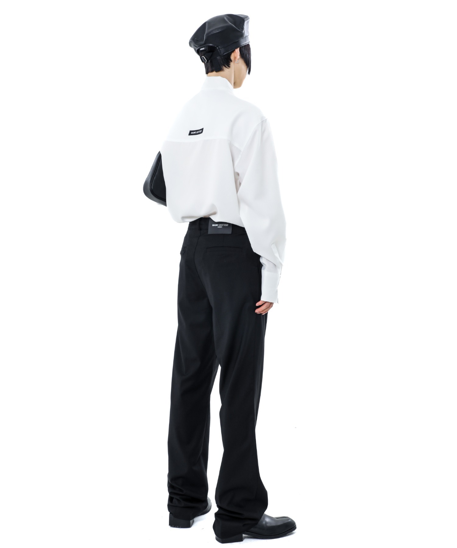 ブラウス シャツ A'GEM/9 × .kom「BASIC COTTON/ベーシックコットン」タイデザイン長袖シャツ レディース メンズ BASIC COTTON ブラウス シャツ A'GEM/9 × .kom「BASIC COTTON