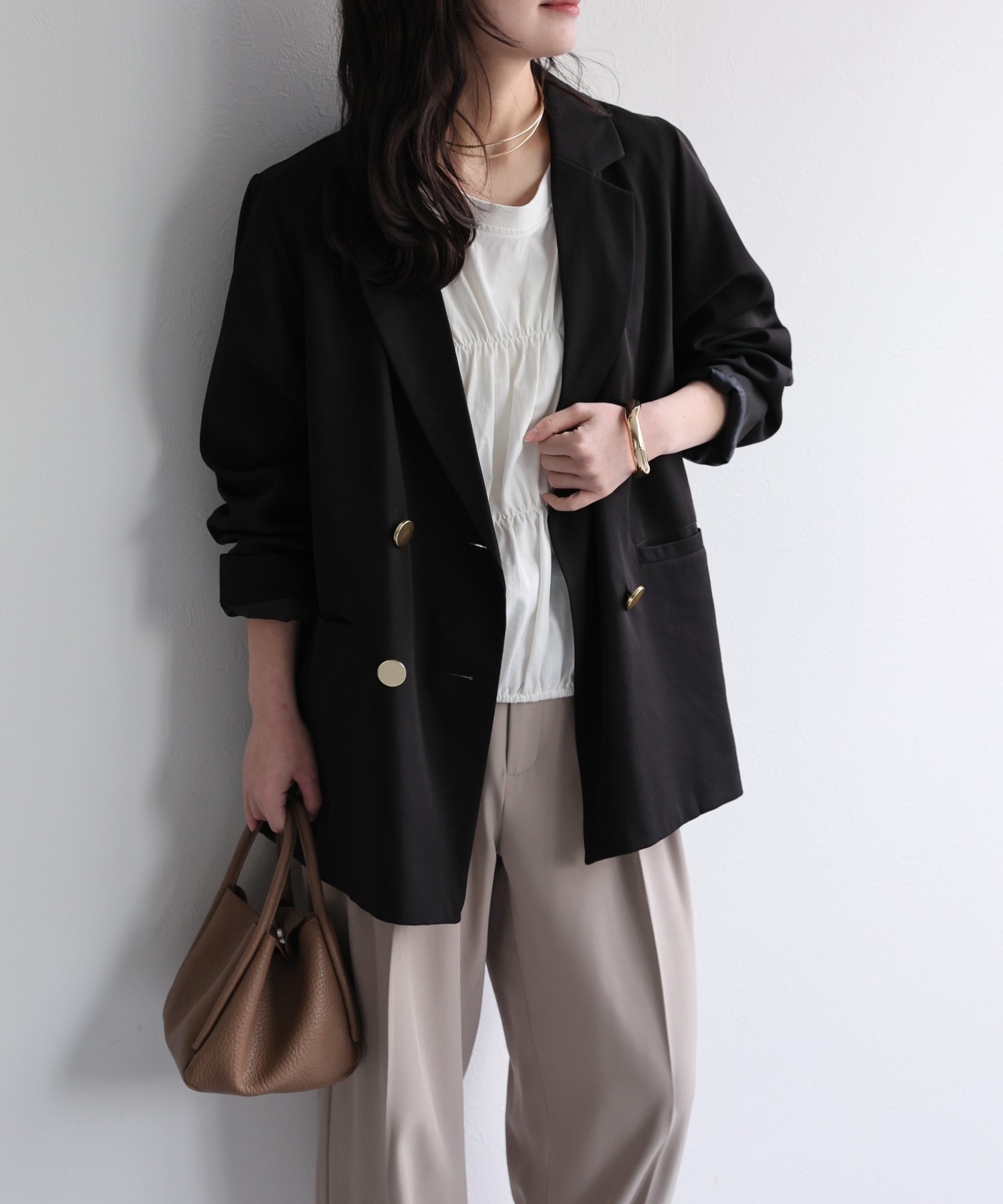model : 156cm  着用サイズ:FREE
※金ボタン