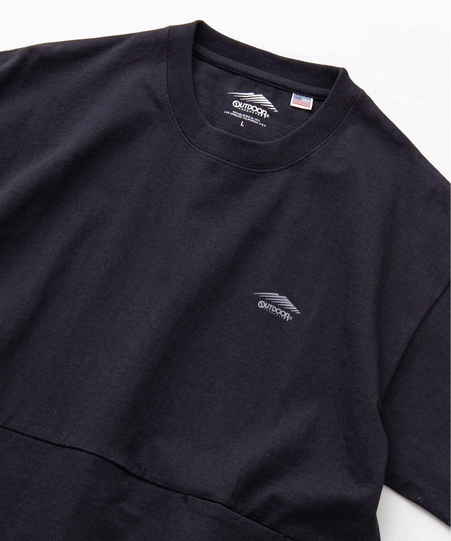 USAコットン　ユーティリティー　ポケット　ドローコード　ワンポイントブランドロゴ　Tシャツ