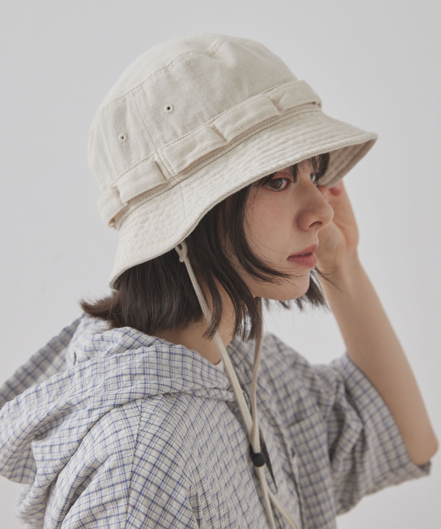 Unblend】ドローコード付き デニム バケットハット MONO-MART