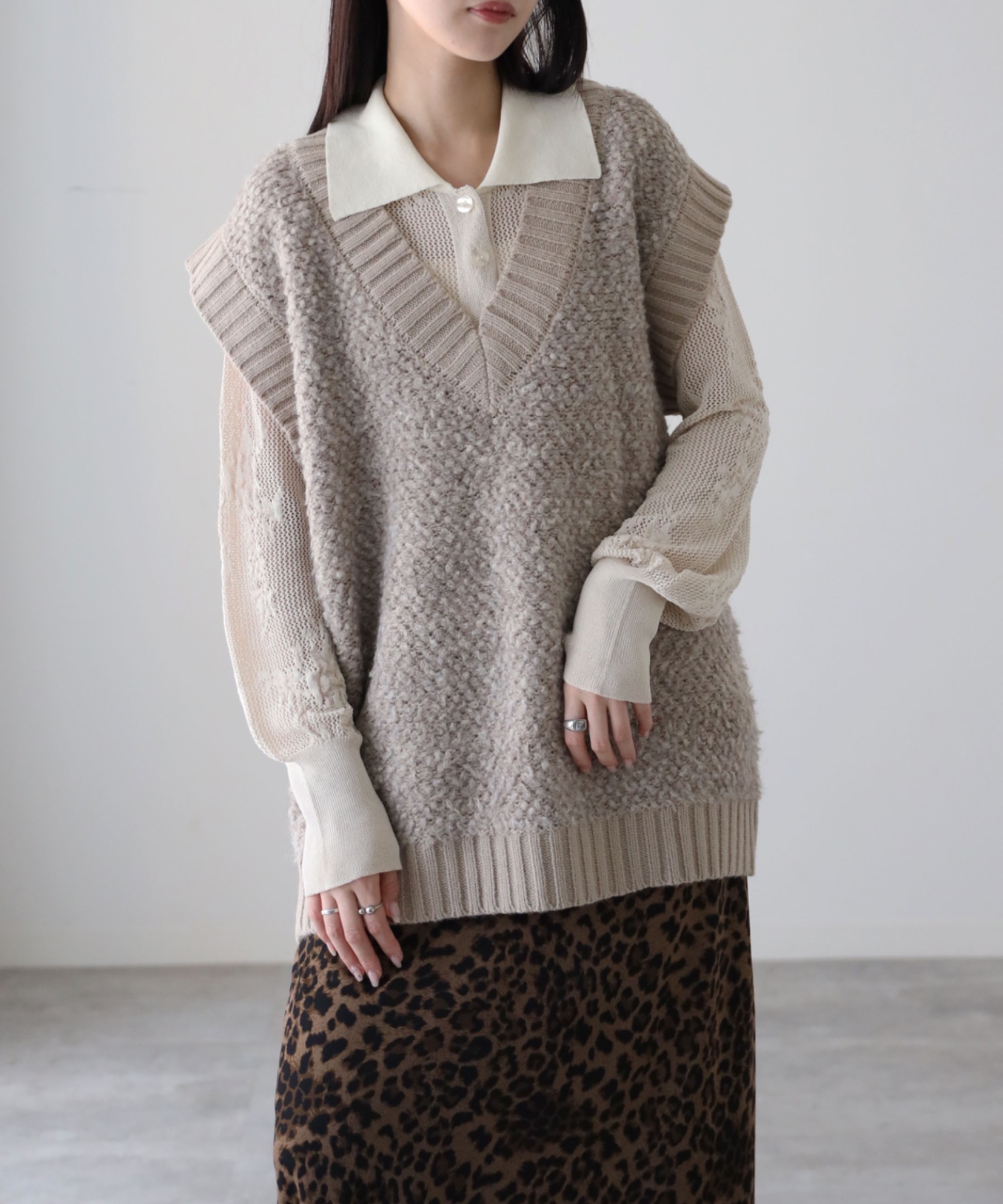model：164cm. 着用サイズ：FREE