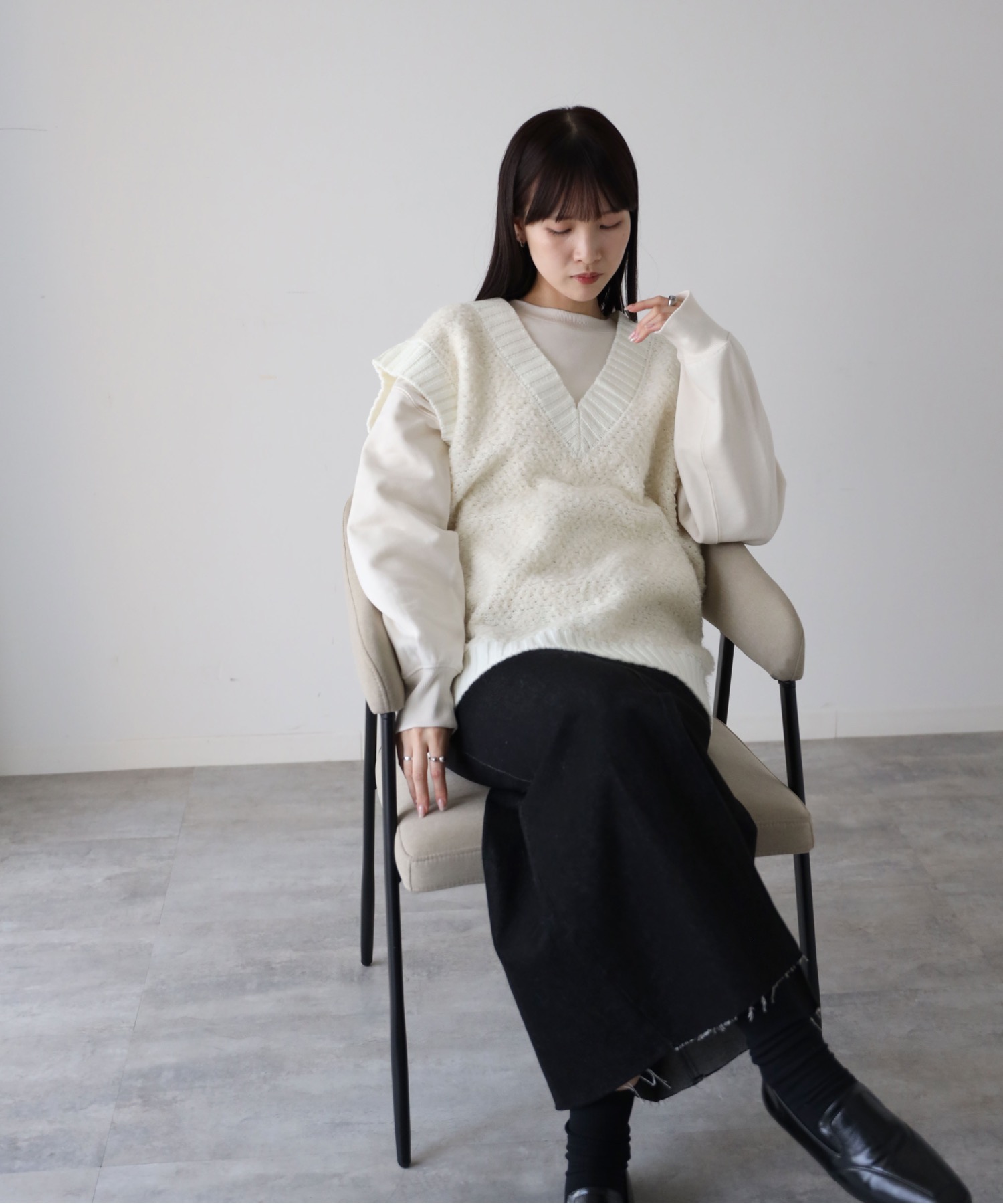 model：164cm. 着用サイズ：FREE