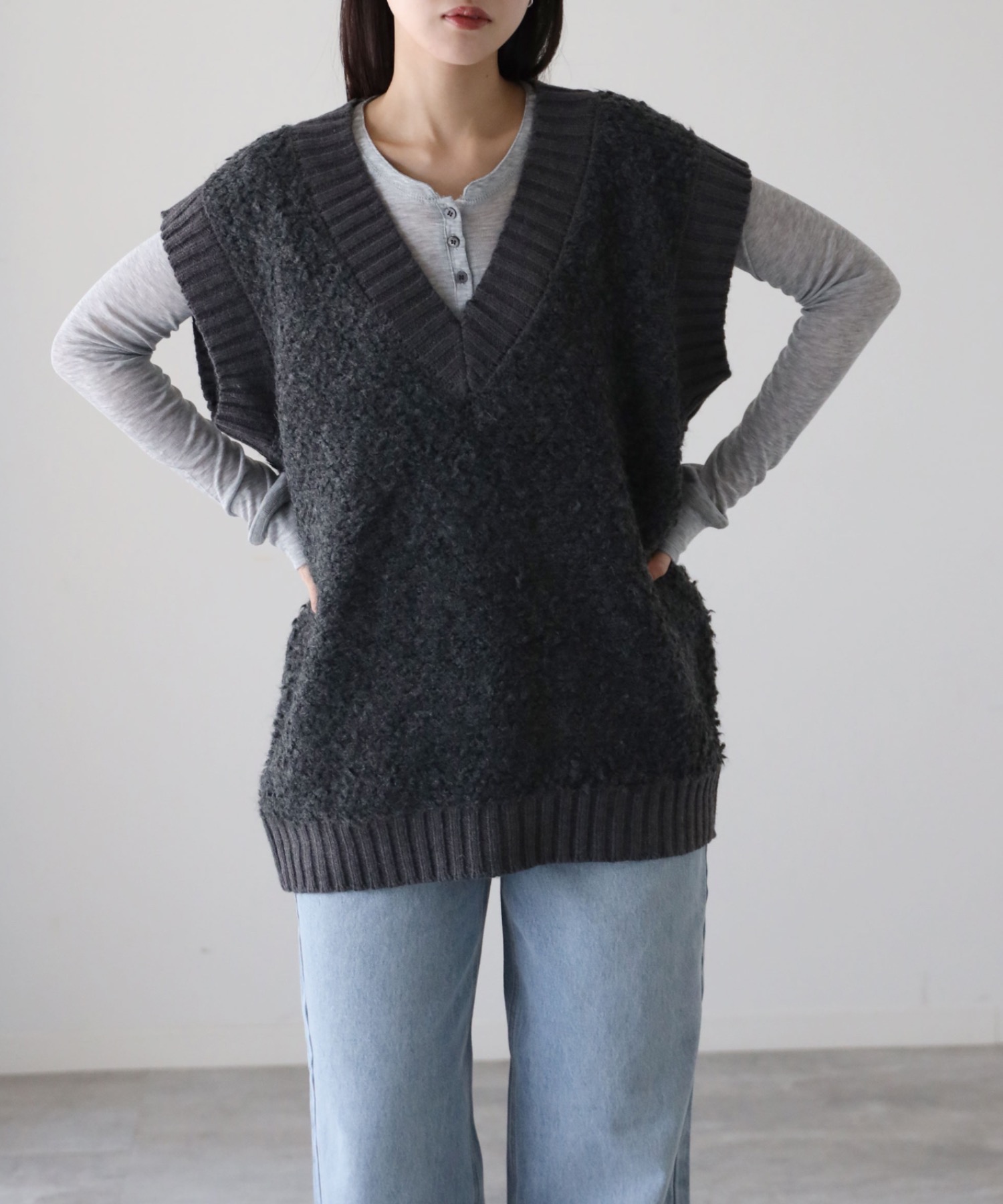 model：164cm. 着用サイズ：FREE