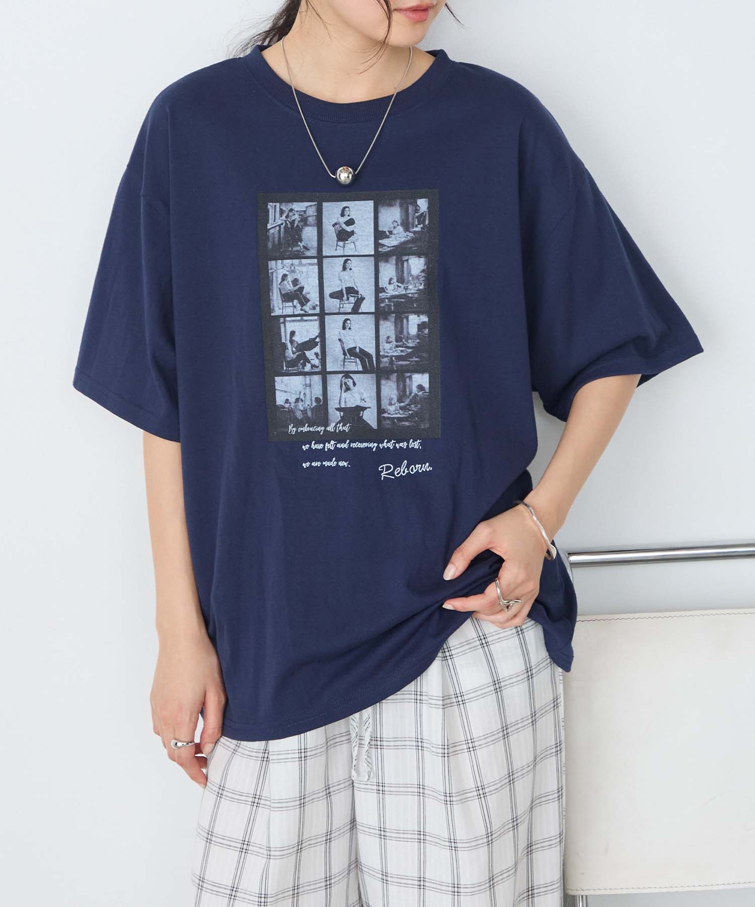 forksy.】フォトグラフィック オーバーサイズ プリントTシャツ forksy