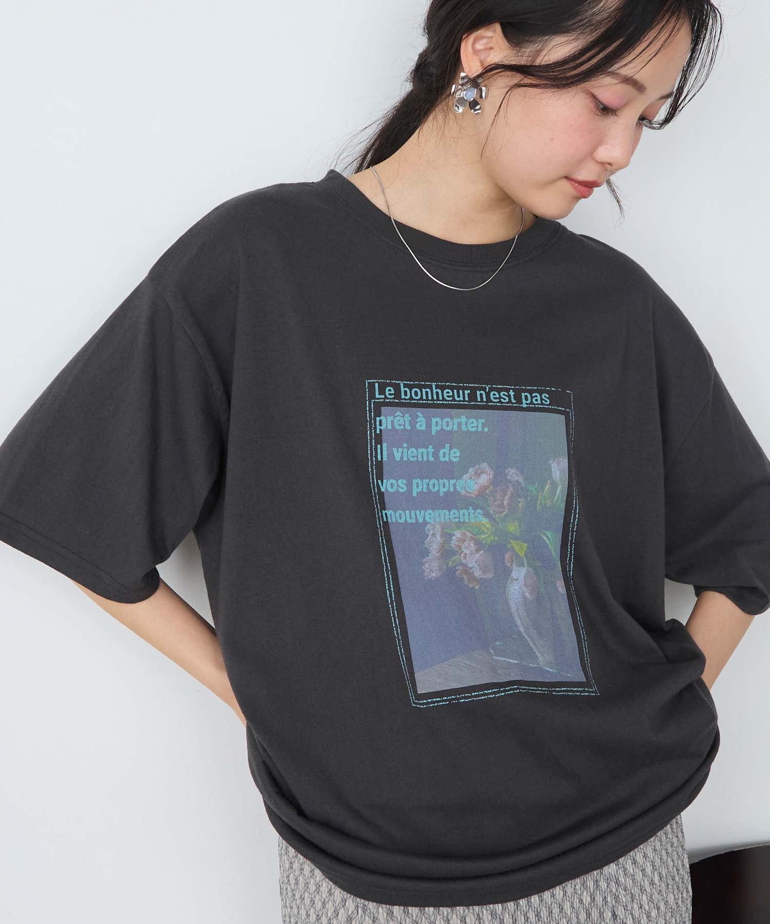 forksy.】フォトグラフィック オーバーサイズ プリントTシャツ forksy