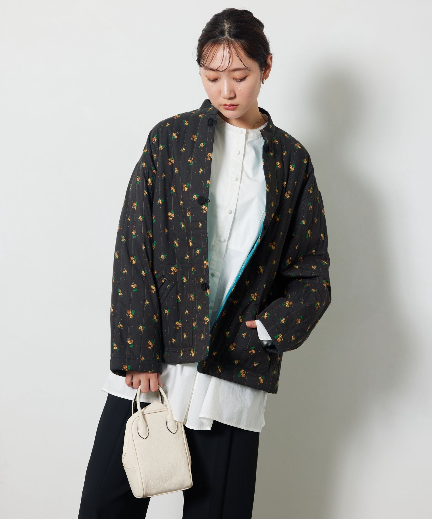 FREAK'S STOREインド花柄キルティングリバーシブルジャケット