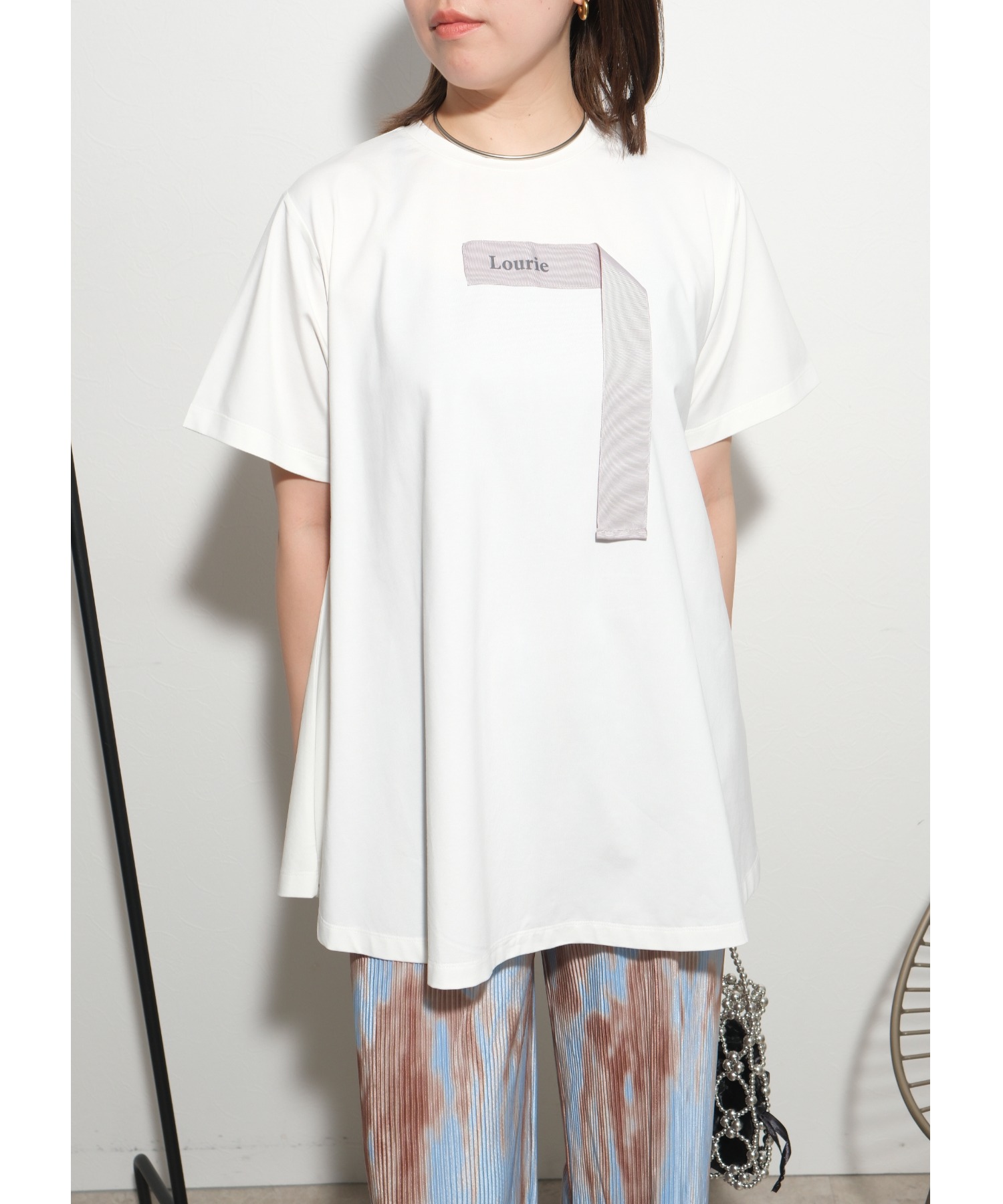 【買い店舗】LIMIfeu ふんわり タックシャツ フレアシルエット コットン ゆったり 白 トップス