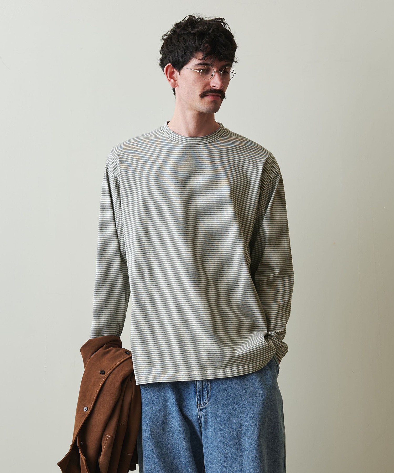 通販低価 ＜Steven Alan＞ オーガニックコットン ボーダー ロングTシャツ