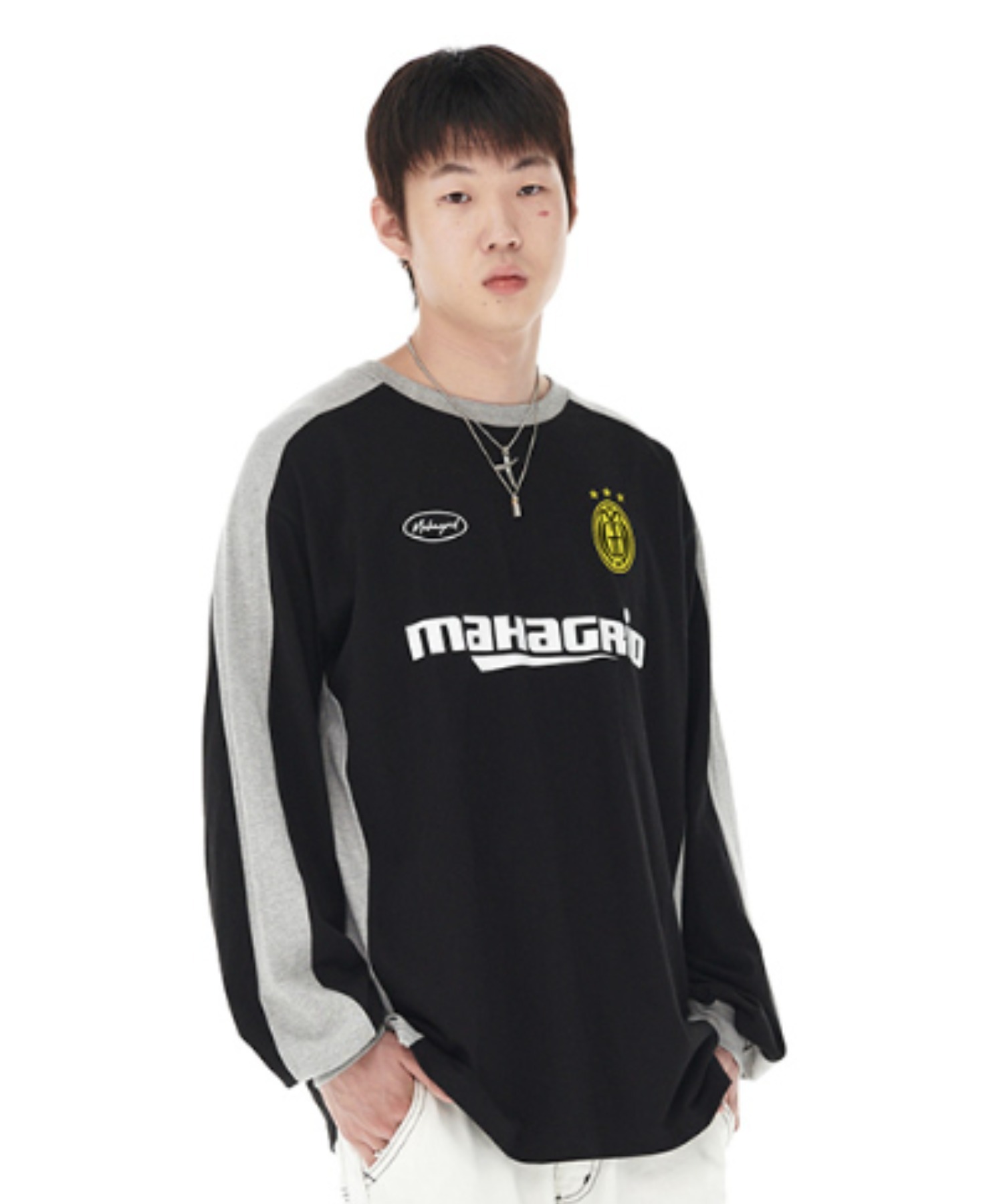 mahagrid/マハグリッド』MGD FOOTBALL LS TEE/フットボール 長袖Tシャツ-