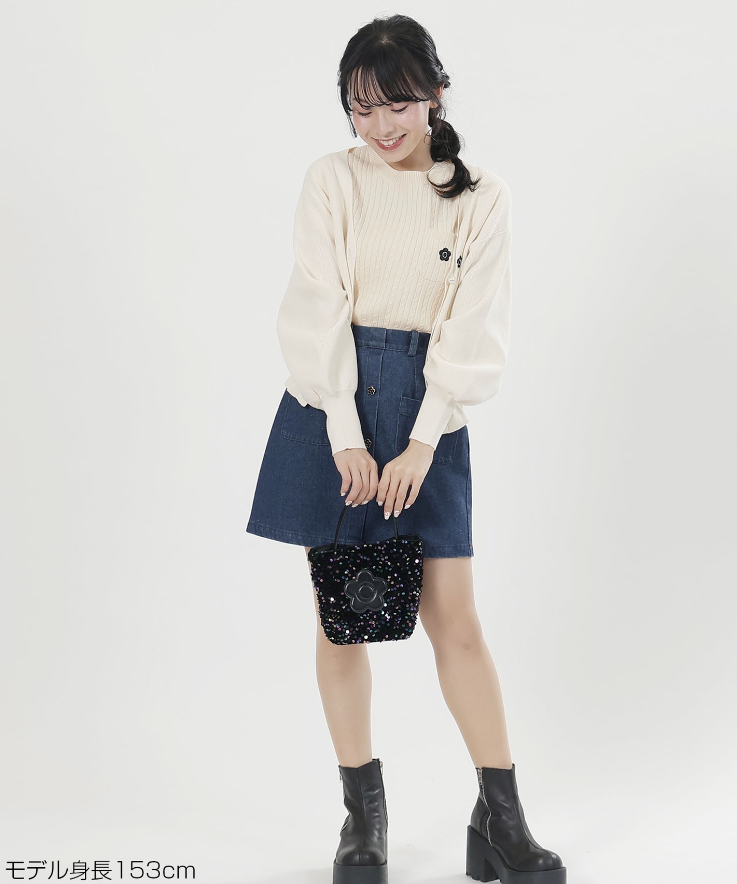 PEACEMINUSONE デイジー ニット デイジーワンポイント半袖 プルオーバー