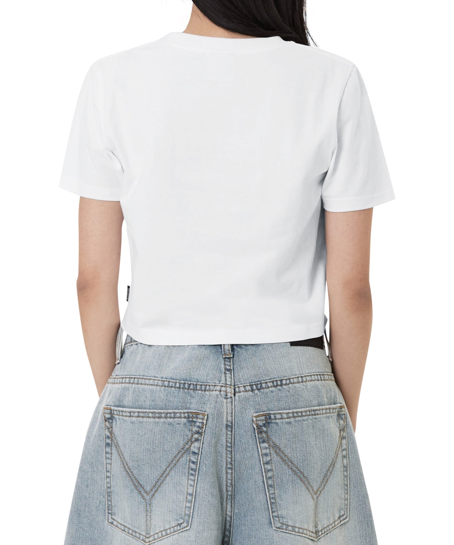 『OY/オーワイ』 クリスタルオードリークロップ半袖Tシャツ OY/オーワイ』 CRYSTAL DOLLY CROPPED TEE/クリスタルオードリー