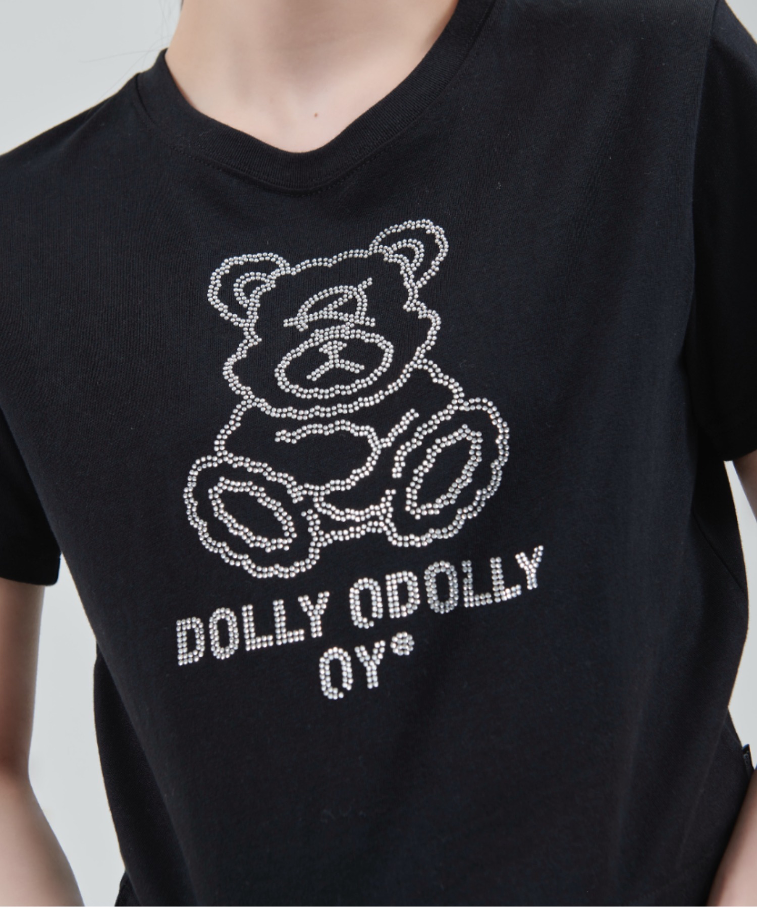 『OY/オーワイ』 クリスタルオードリークロップ半袖Tシャツ OY/オーワイ』 CRYSTAL DOLLY CROPPED TEE/クリスタルオードリー