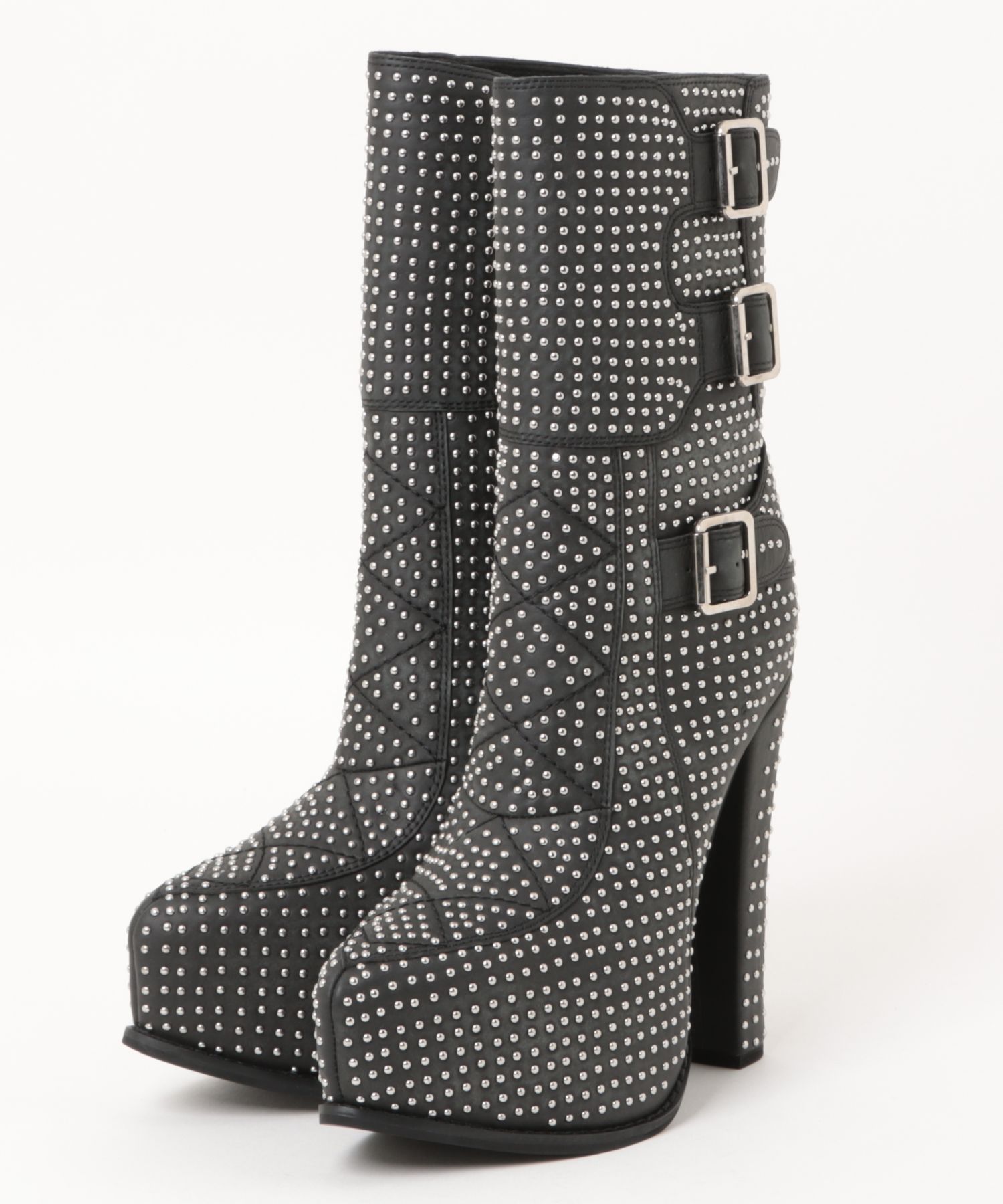 スタッズデザイン プラットフォームロングブーツ Jeffrey Campbell