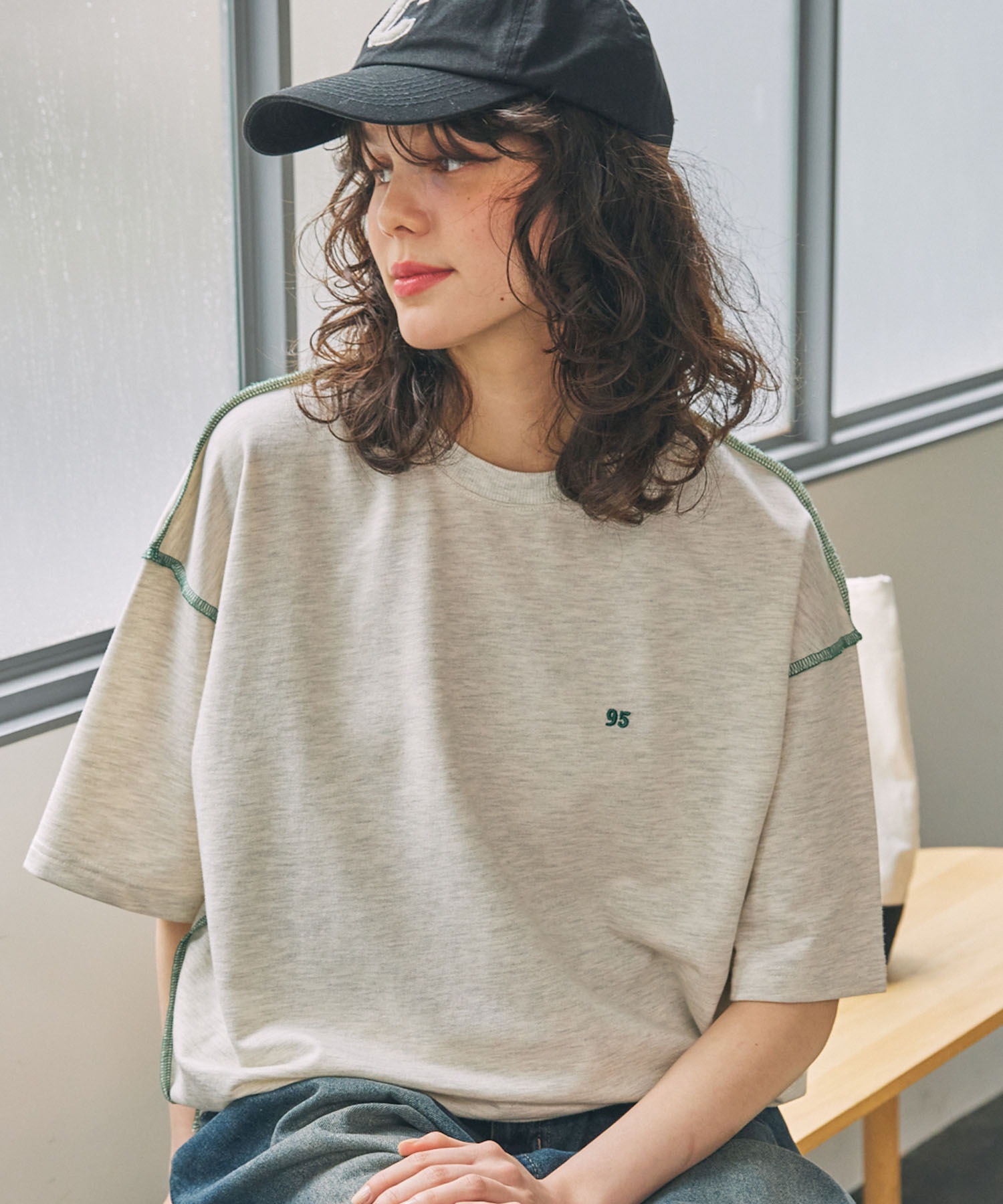 ナンバリング刺繍 配色ロックステッチ Tシャツ MONO-MART LADY'S│MONO