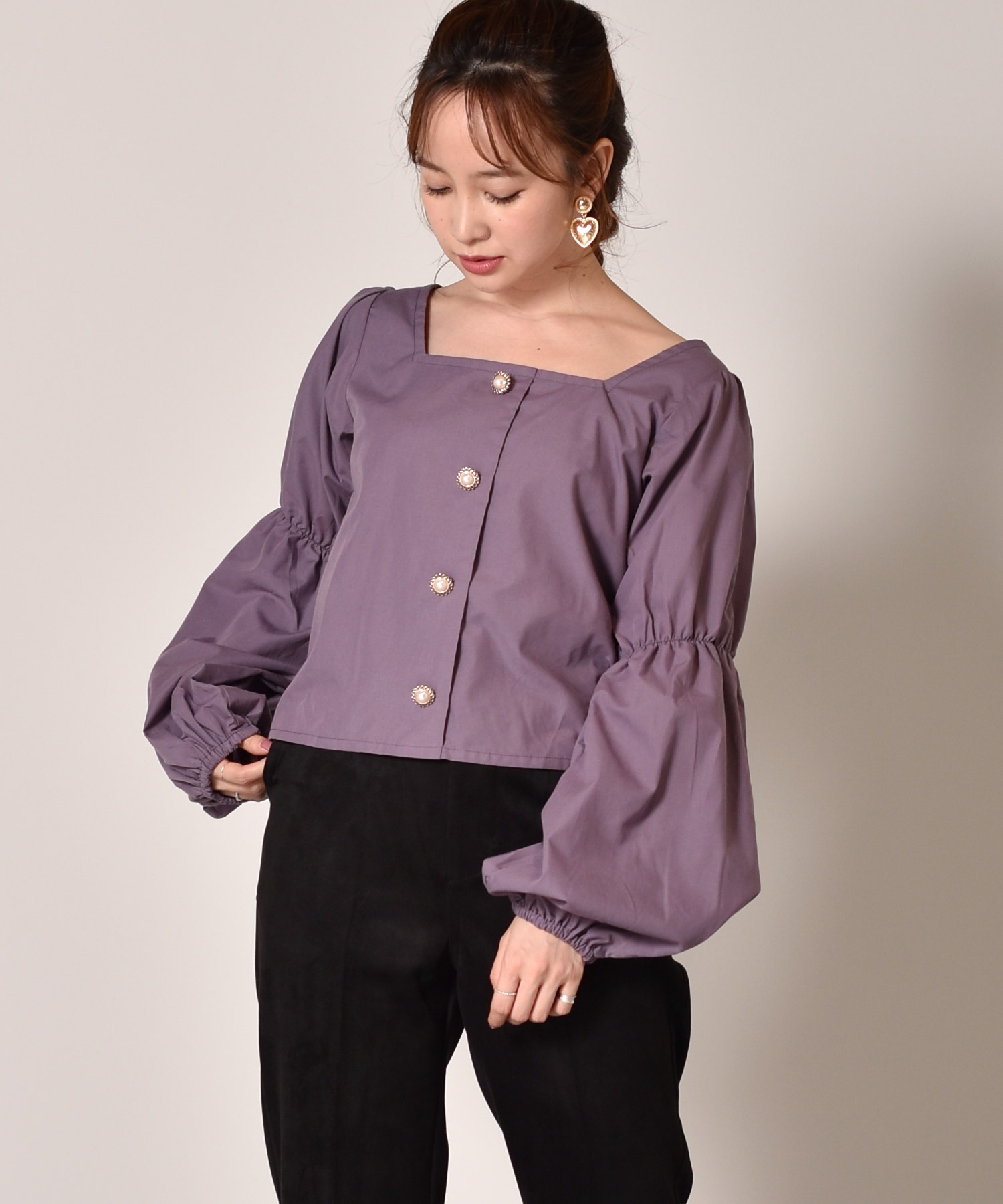 袖ボリュームリボンブラウス Ems Excite Retro Girl Online Store レトロガールオンラインストア