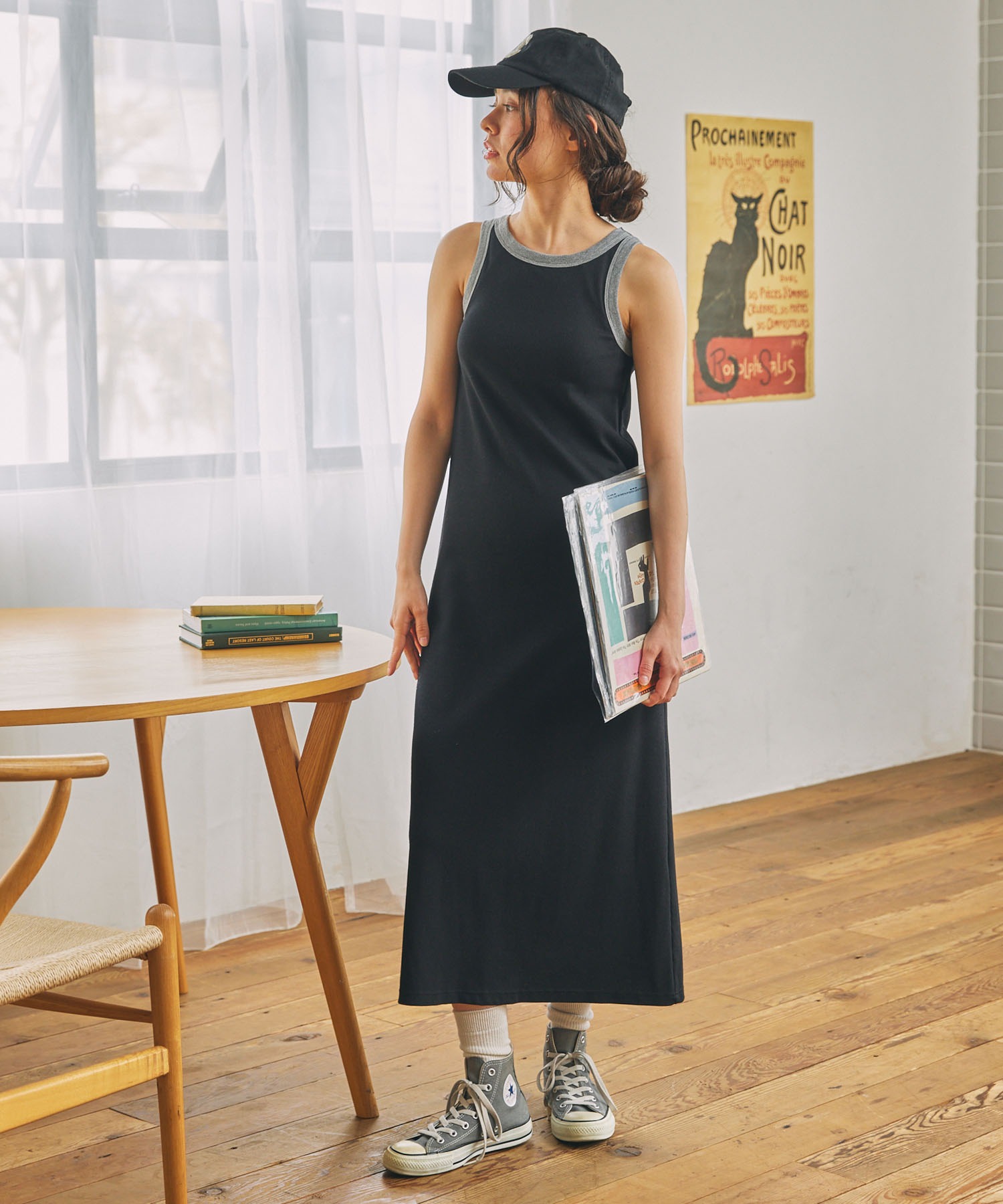 カップ付き アメスリ タンクトップ ワンピース MONO-MART LADY'S