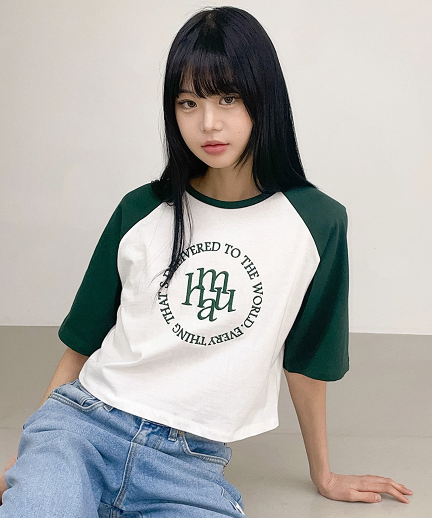A'GEM/9 × .kom 『muah muah/ムーアムーア』CIRCLE LOGO RAGLAN