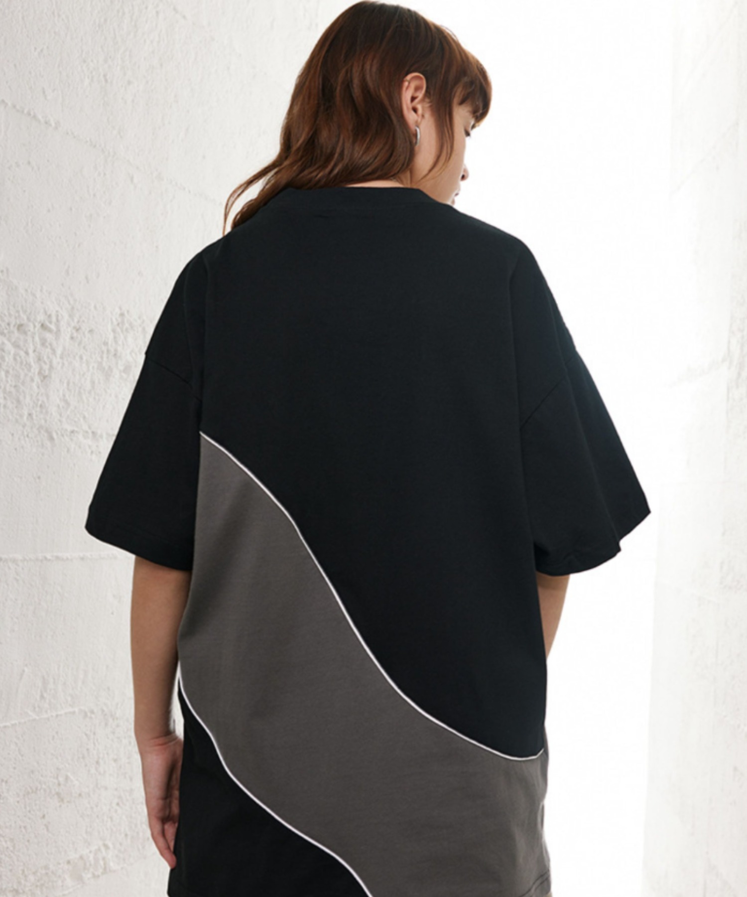 tシャツ A'GEM/9 × .kom「OVDY/オブディワイ」ピグメントデザイン 半袖カットソー レディース メンズ A'GEM/9 × .kom『OVDY/オブディワイ』切替 半袖カットソー
