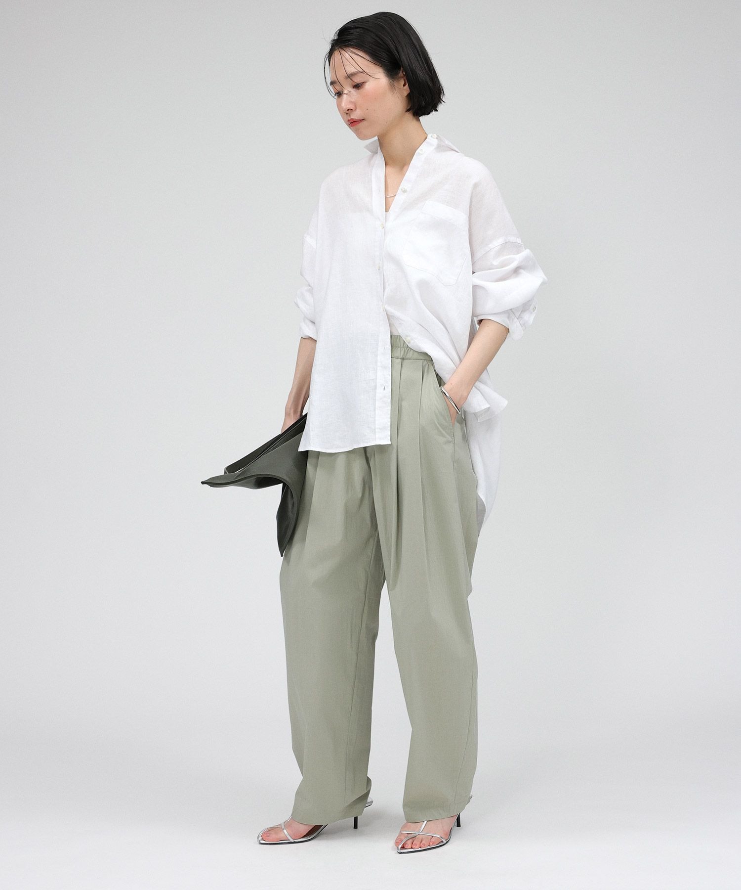 コットンナイロンタックパンツ