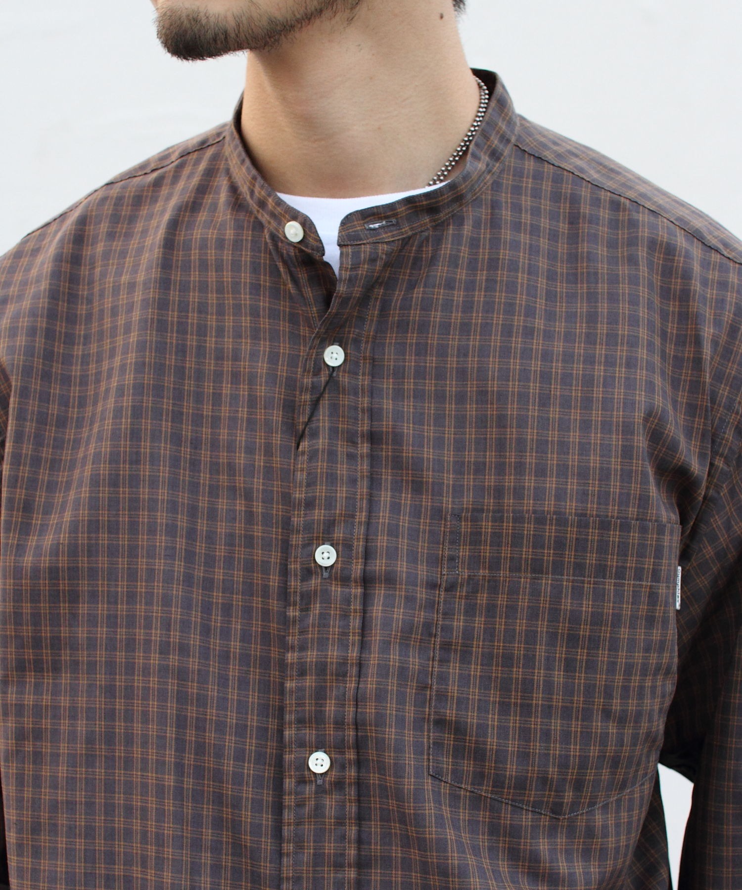 在庫限り 完売次第終了ぽっきりsale Gymphlex ジムフレックス バンドカラーシャツ Band Collar Shirt メンズ J 1352ecp 最安値 Modifydesign Shop
