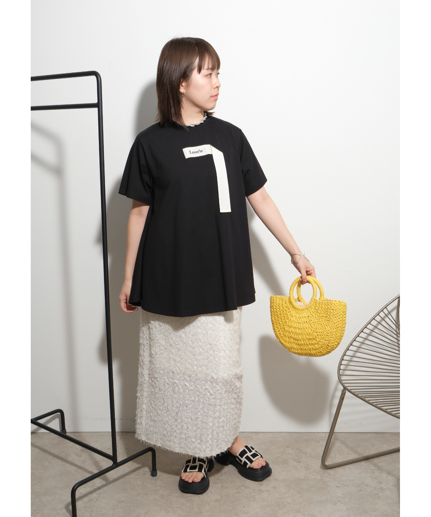 ≪贅沢な逸品≫【LOEWE】コットン&シルク ミニ スカート ミニ スカート（コットン&シルク） ブラック - LOEWE