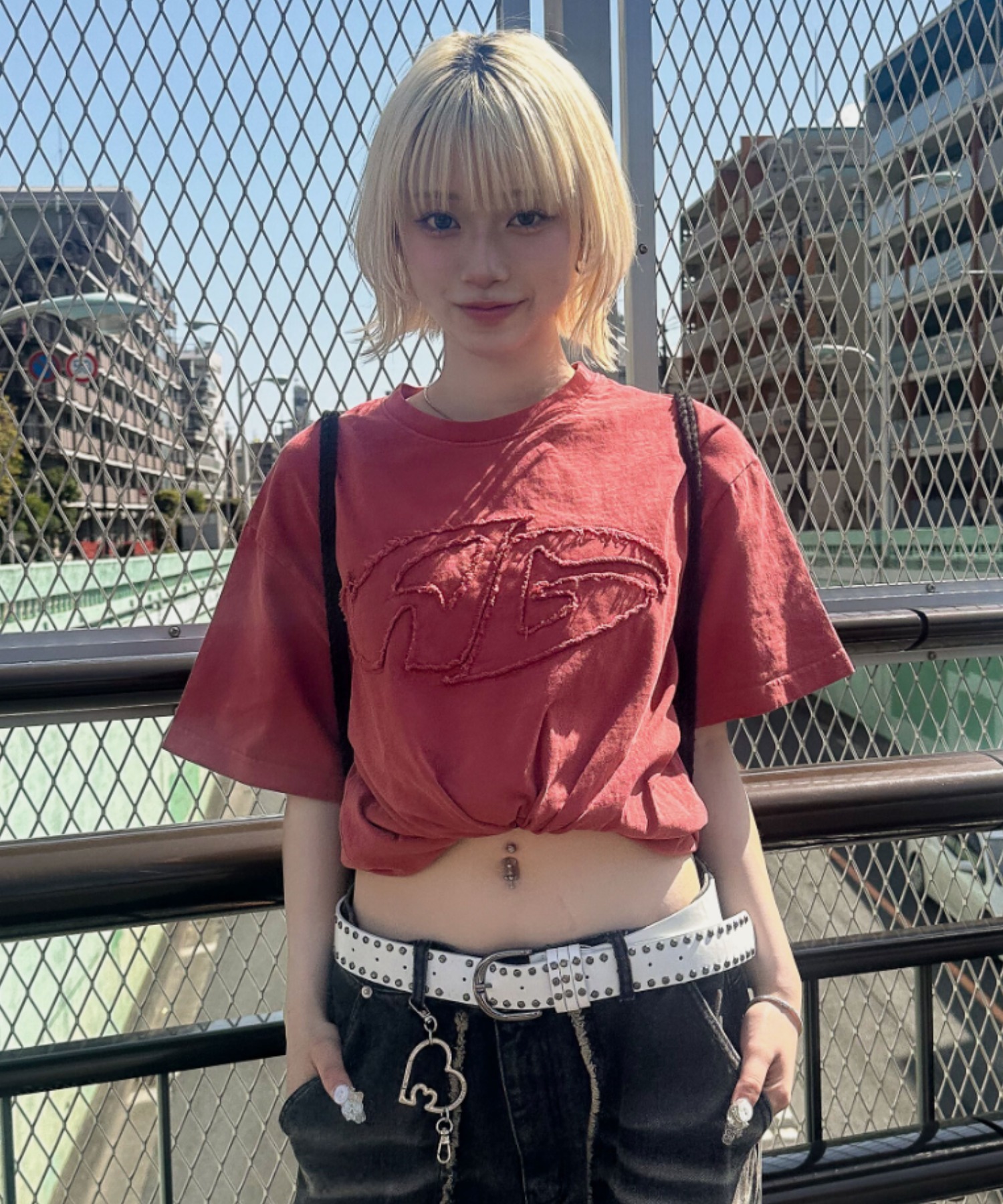A'GEM/9 × .kom 『A'gem/エージェム』加工ｱｯﾌﾟﾘｹ半袖Tシャツ A'gem│A