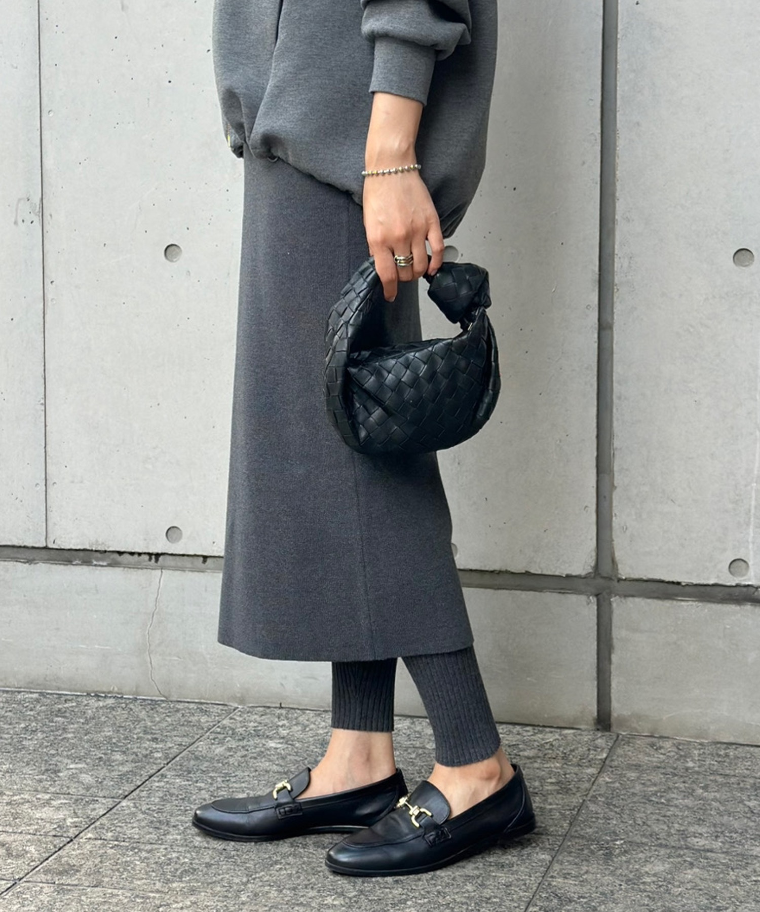 OMMO レイヤードニットパンツ ブラック38 OMMO レイヤードニットパンツ