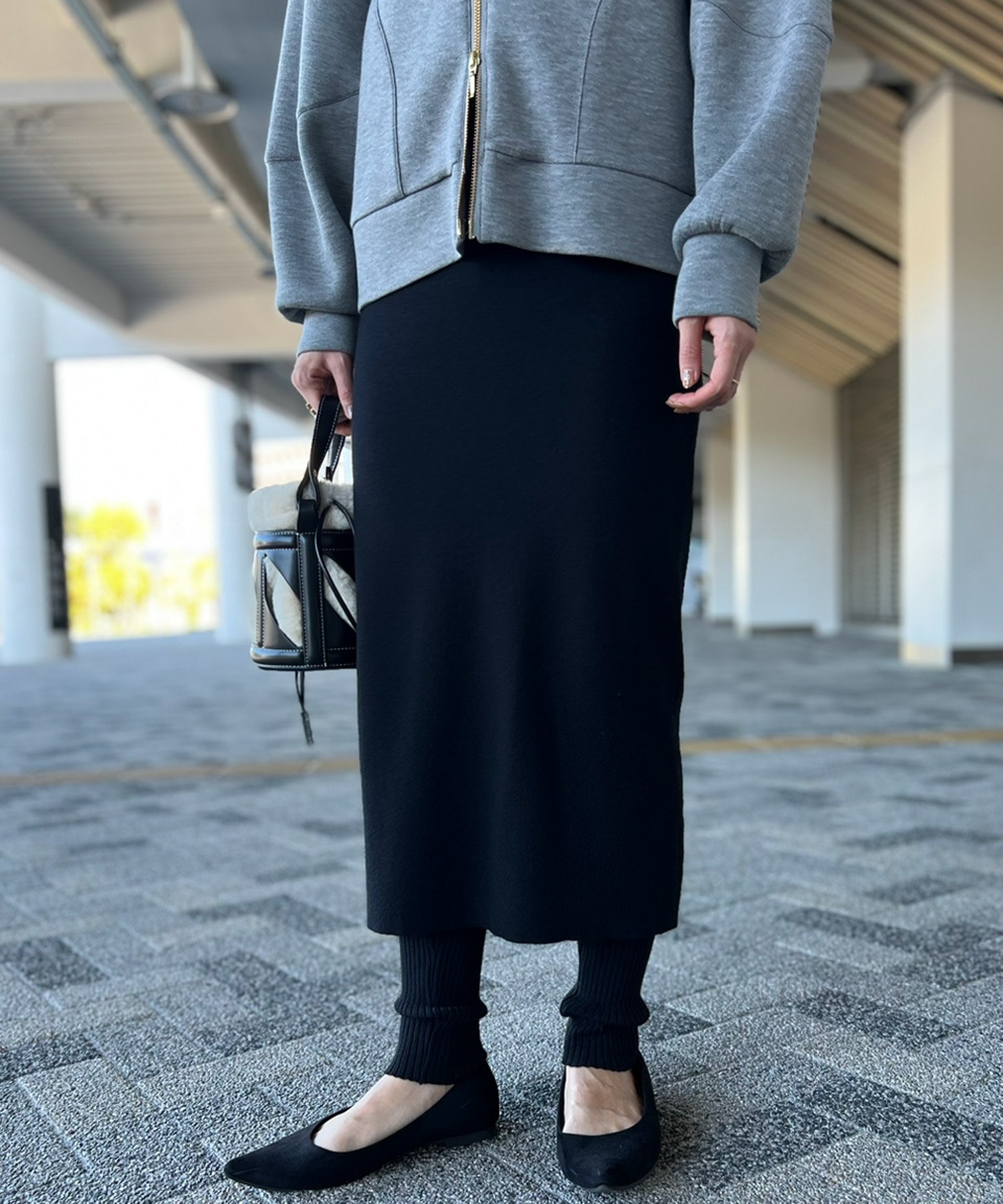 サイズ表記36【ENFOLD】レイヤードニットスカート