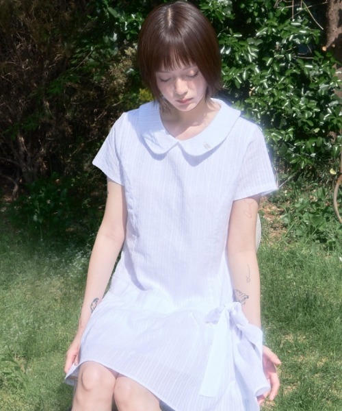 ★FANCY CLUB★ RIBBON LOW-RISE MINI DRESS A'GEM/9 × .kom 『FANCY CLUB/ファンシークラブ』 Ribbon Low