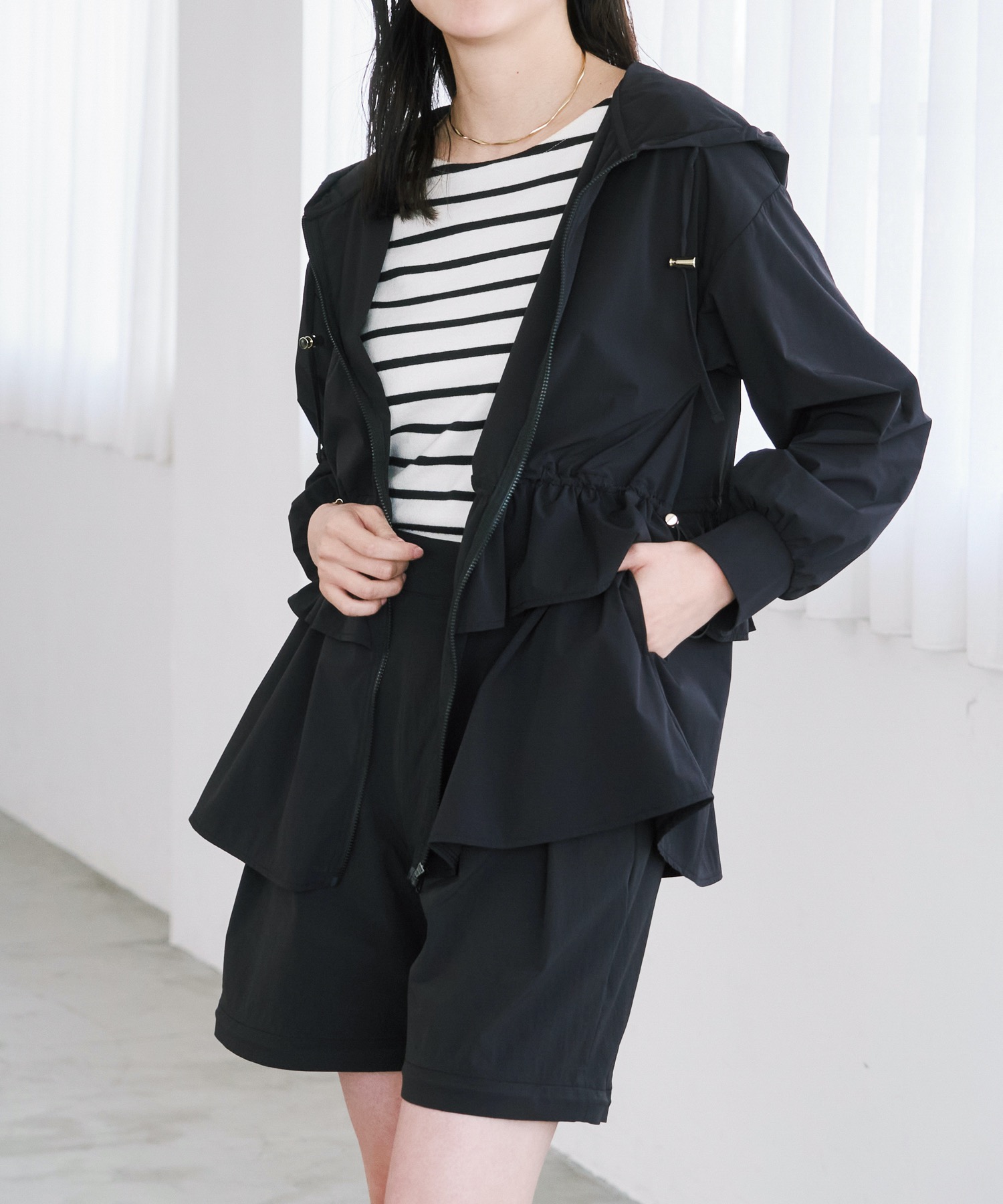 【Emma Taylor】美品 エマテイラー パーカー ざっくり レーヨン シアーオーガンジージップパーカー Emma Taylor│STYLEDOOR