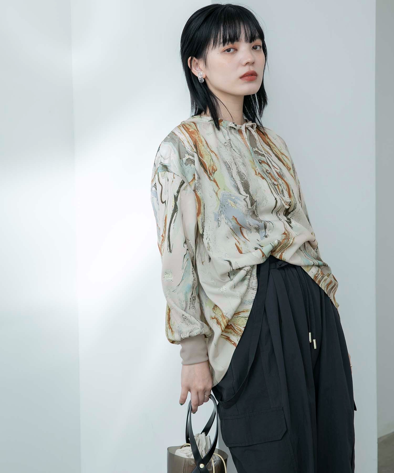 マーブルオイルペイントptブラウス Eimee Law│Eimee Law & LHELBIE