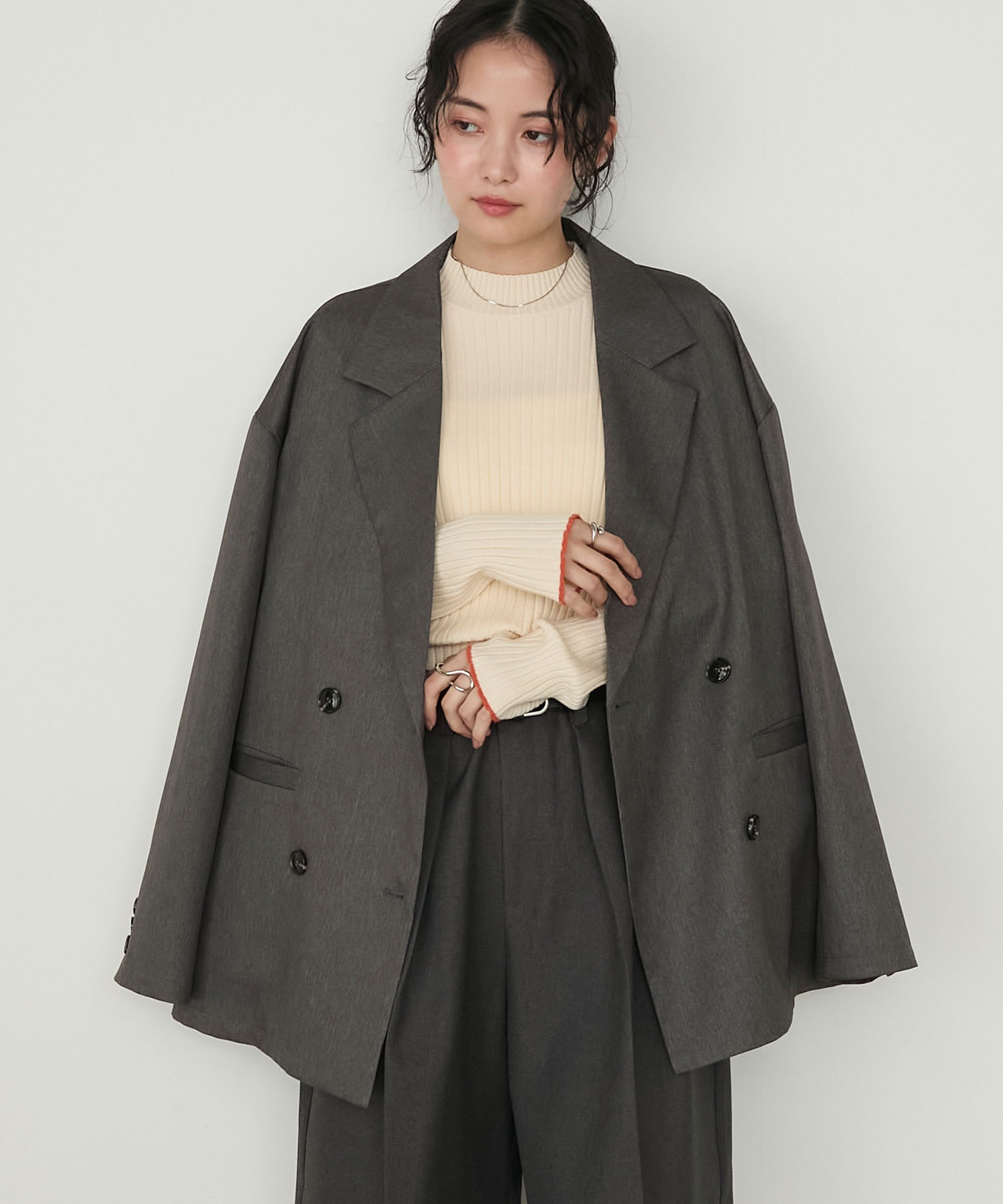 forksy.】【セットアップ対応】ウェルトポケットダブルテーラード