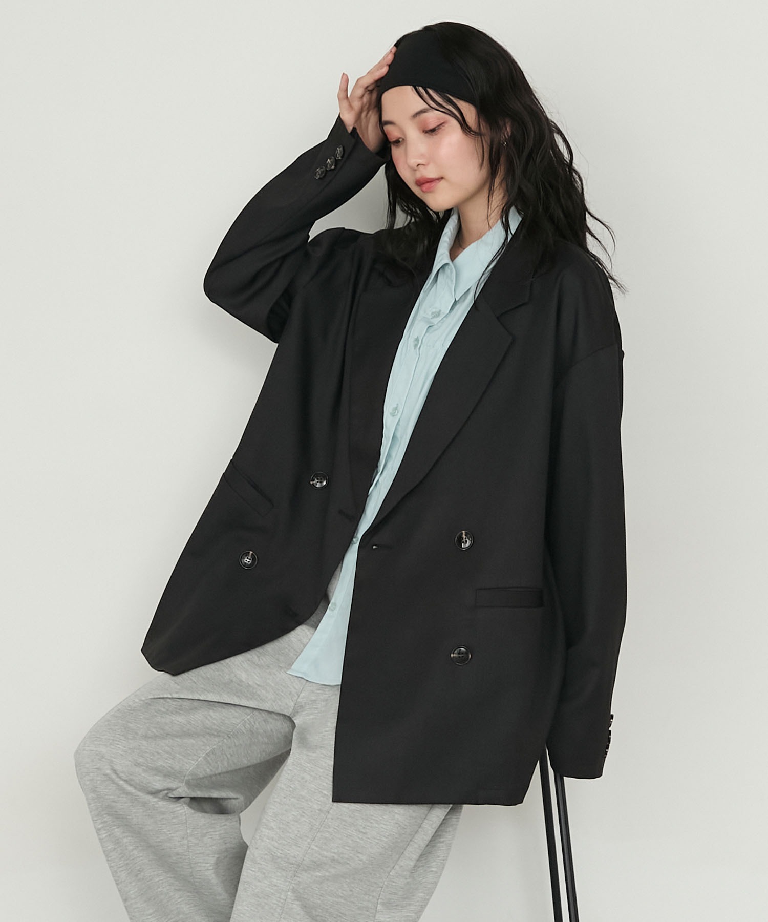 forksy.】【セットアップ対応】ウェルトポケットダブルテーラード