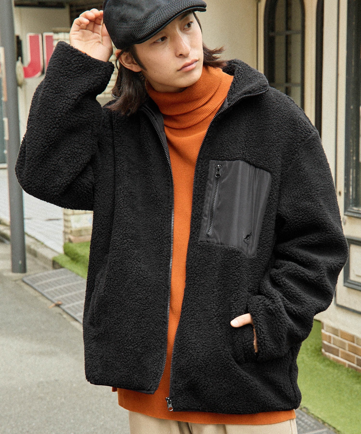 KANGOL/カンゴール別注 オーバーサイズ シープボアフリースジャケット