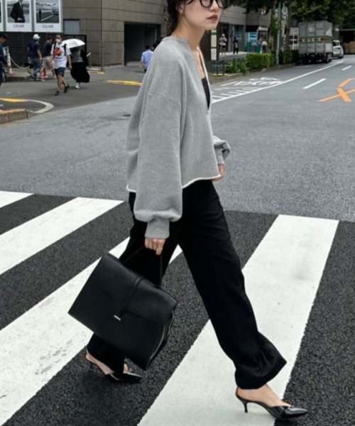 スウェットVネックプルオーバー２