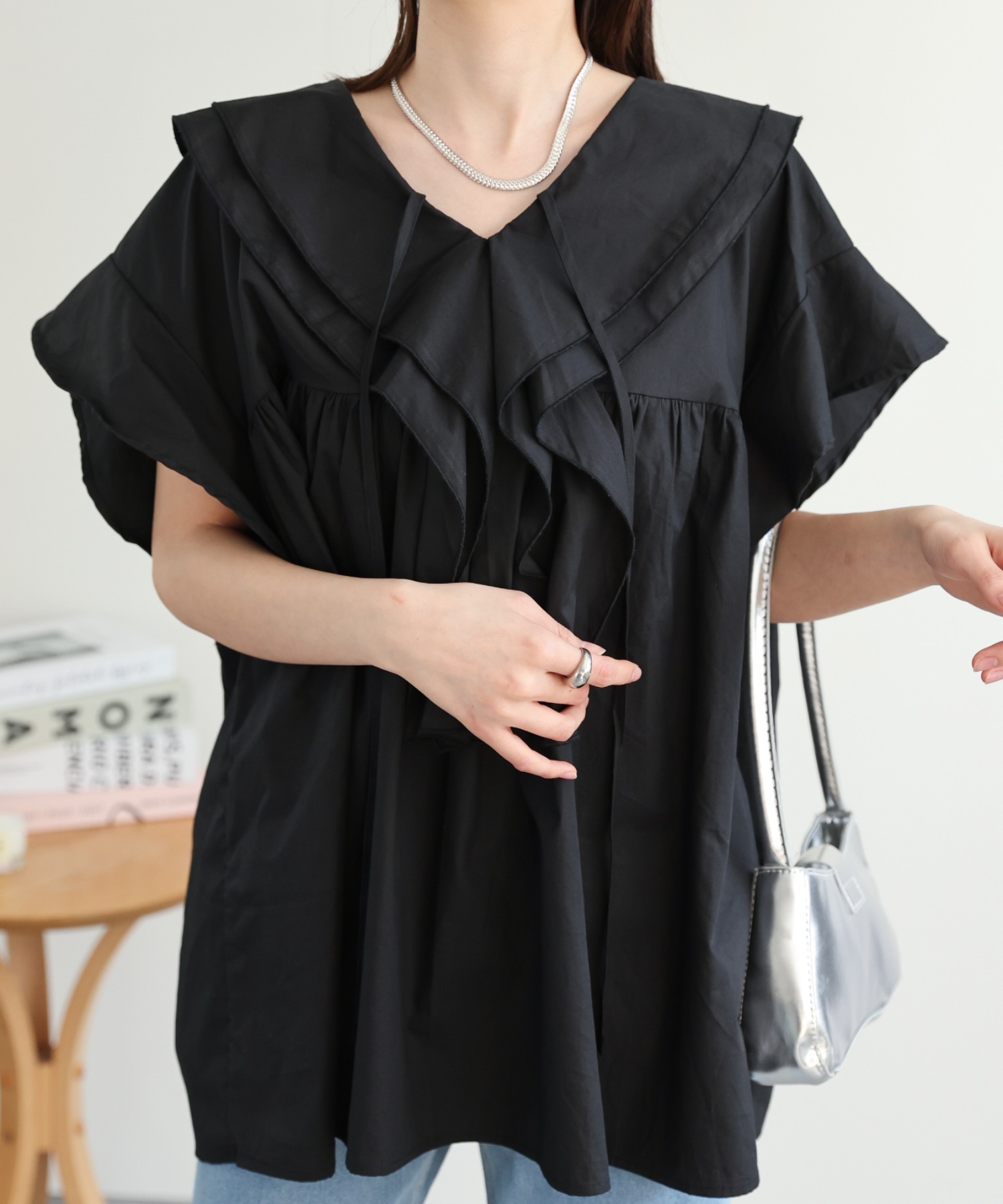 model：162cm 着用サイズ：F