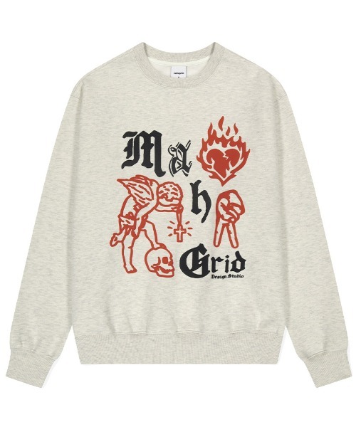 トレーナー スウェット 「mahagrid/マハグリッド」RHAPAEL SWEATSHIRT/天使スウェット レディース メンズ 77151542b_b_01_500.jpg