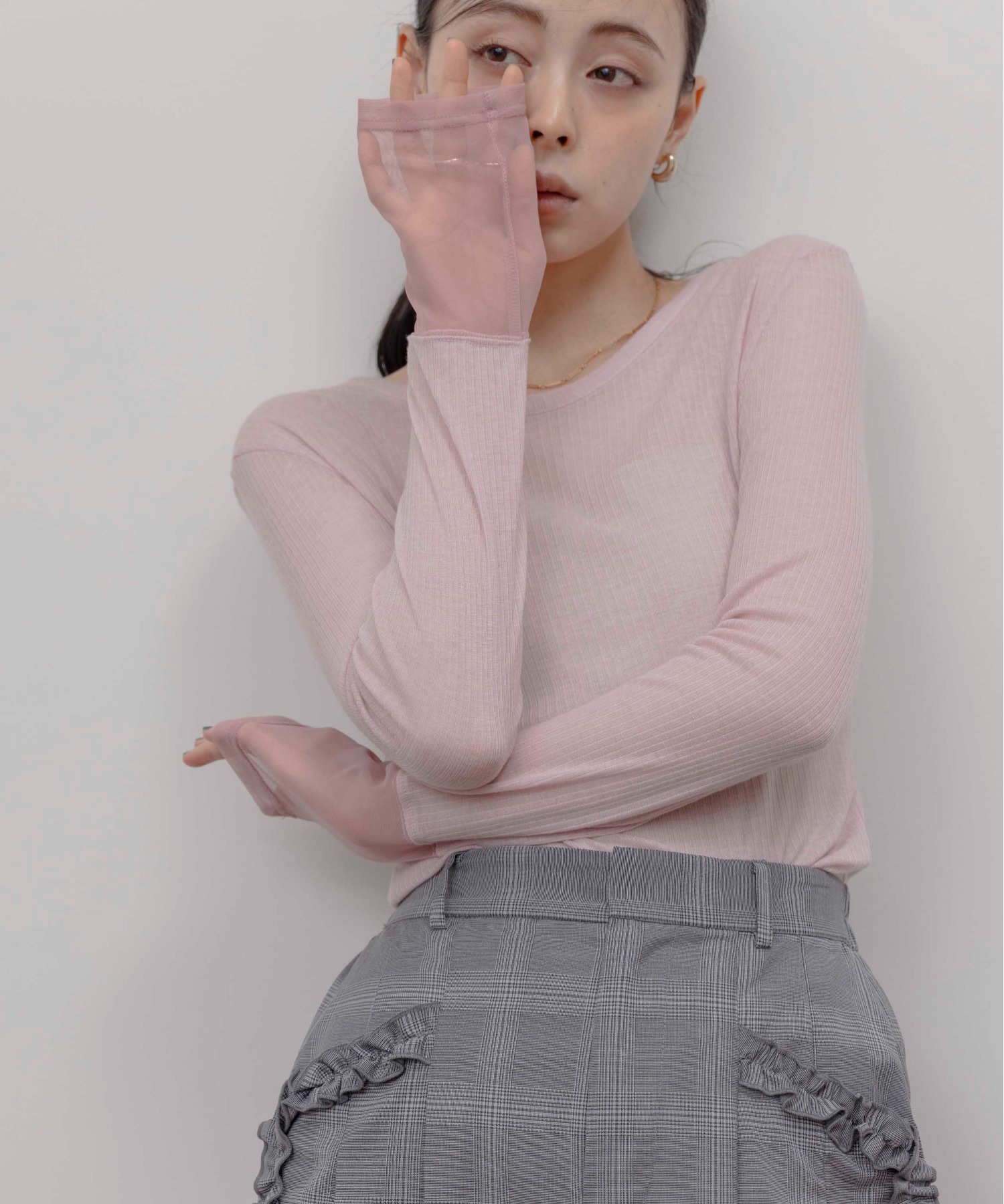 新品タグ付 Eimee Law エイミーロウ テンセルウール　シアーリブトップス Eimee Law tシャツ テンセルウール シアーリブトップス