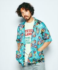 HYS LOUNGEジャカード 総柄シャツ